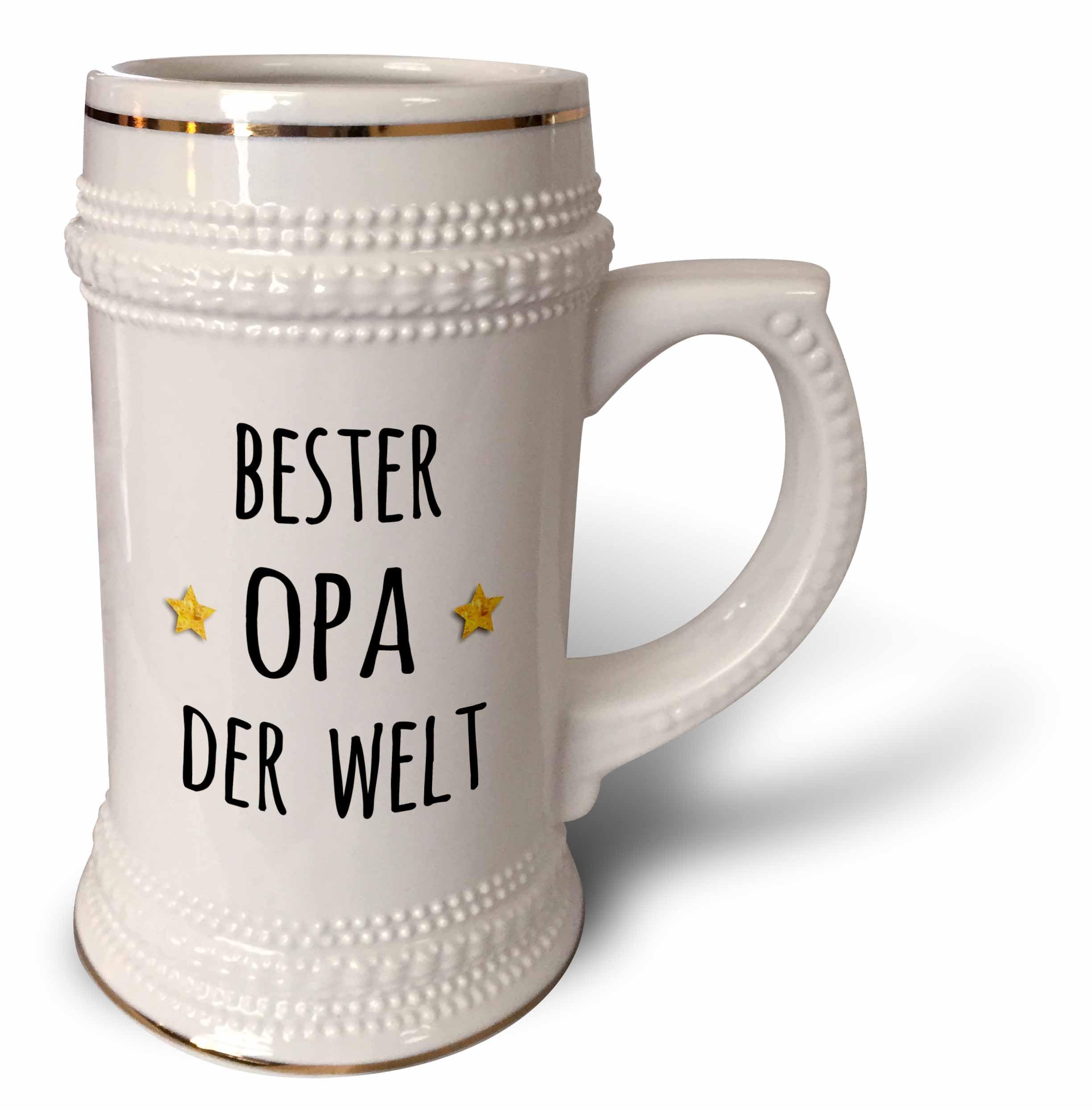 3dRose Bester Opa der Welt Stein Mug 22oz white ceramic with gold accents