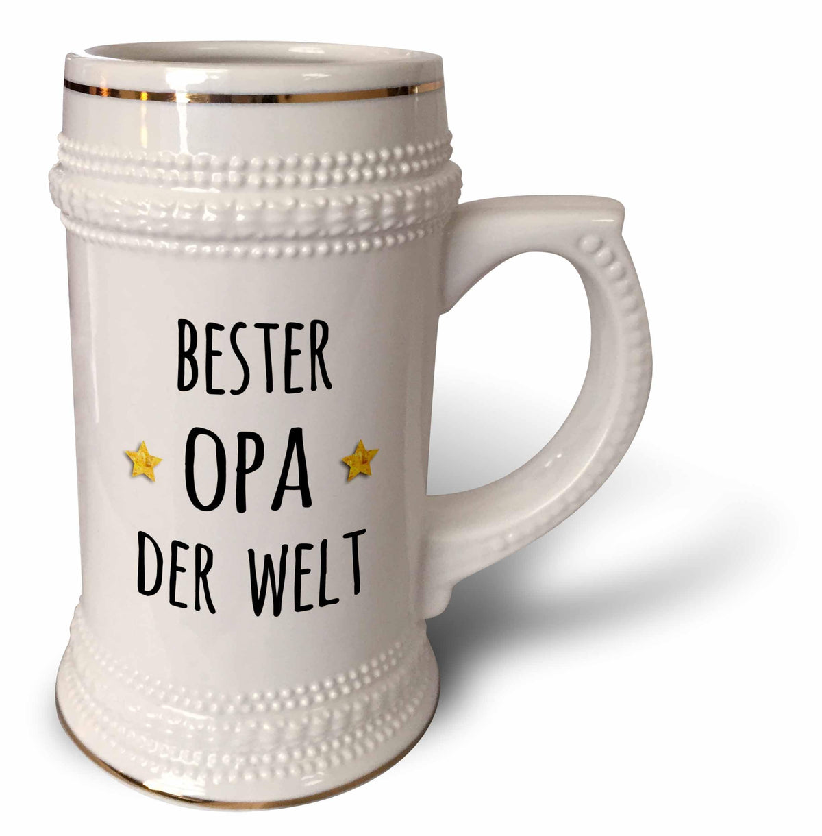 3dRose Bester Opa der Welt Stein Mug 22oz white ceramic with gold accents