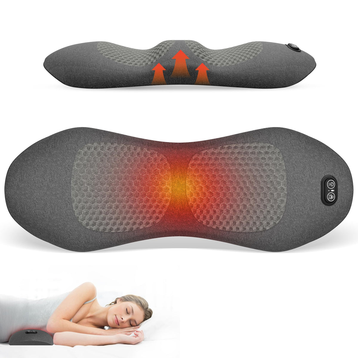 3in-1 smooth spine back massager memory foam core