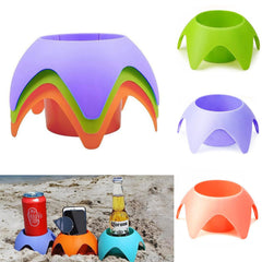3pack beach cup holder set on sand