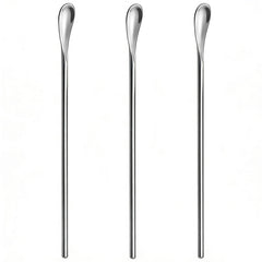 3pc latte spoons long 8.6 inch SUS 304 stainless steel in silver