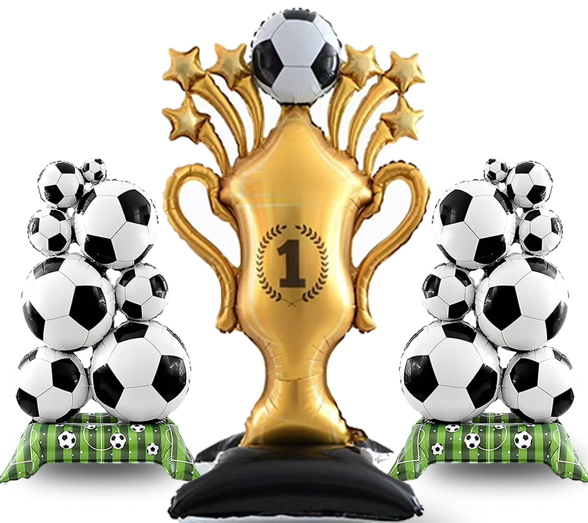3PCS soccer party decorations with large balloons