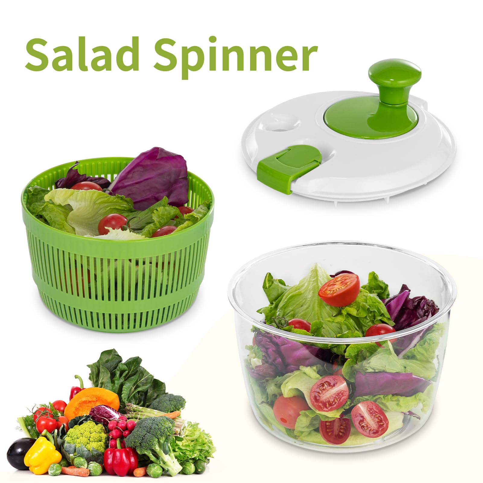 Lettuce spinner with bowl for greens 3 QT