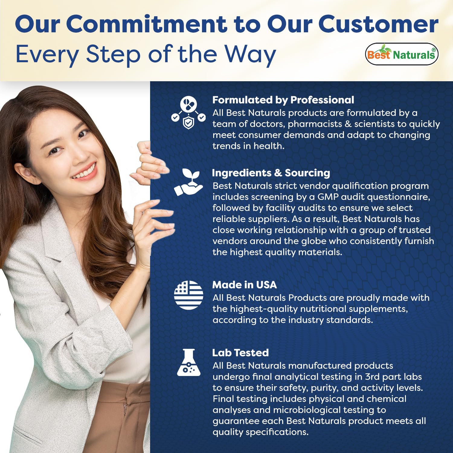 3rd party lab tested glycine powder quality badge