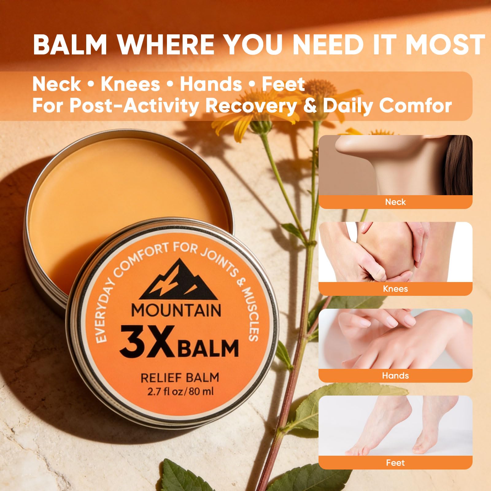 Soothing massage balm for post-exercise recovery