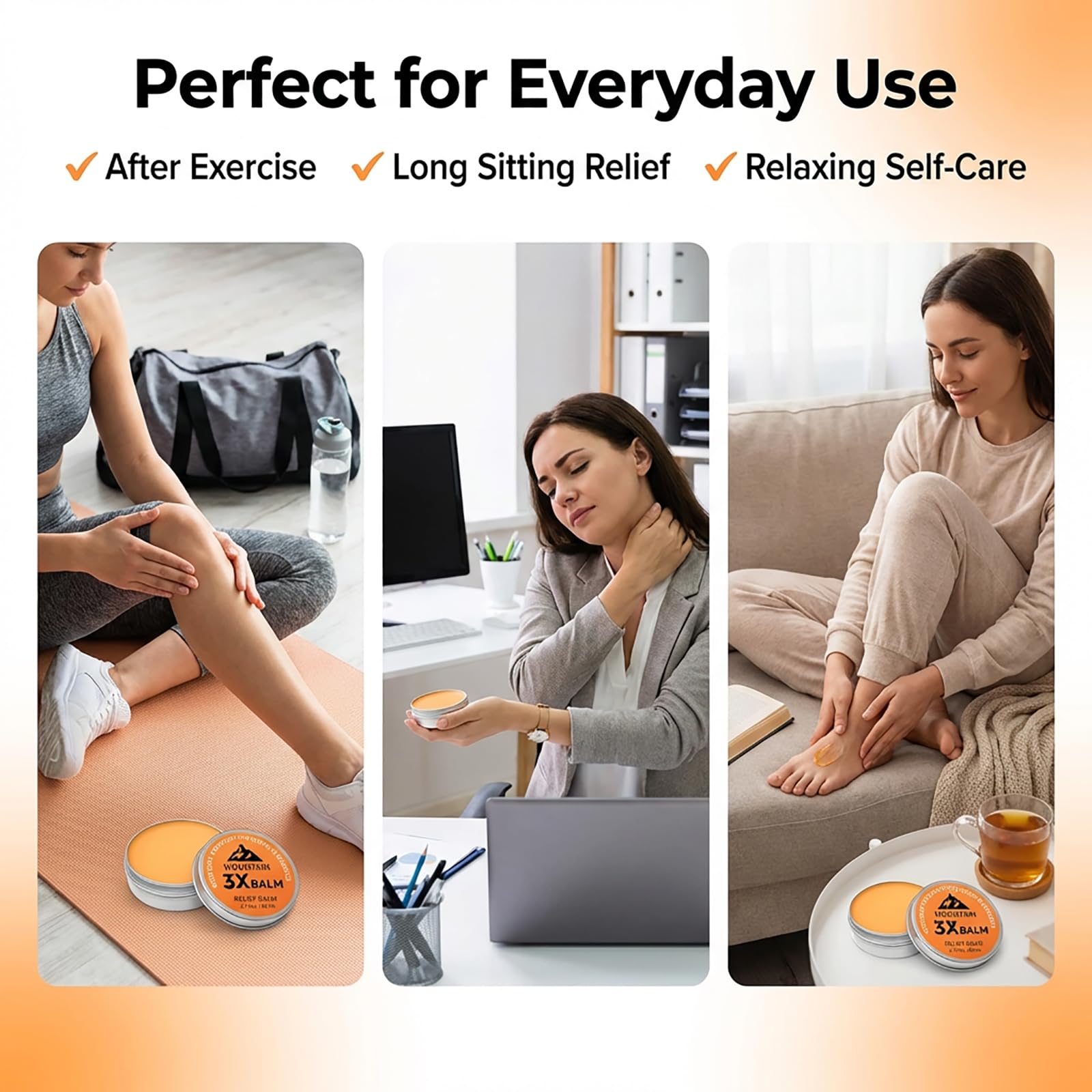 Relief balm designed for joints and muscles after activity