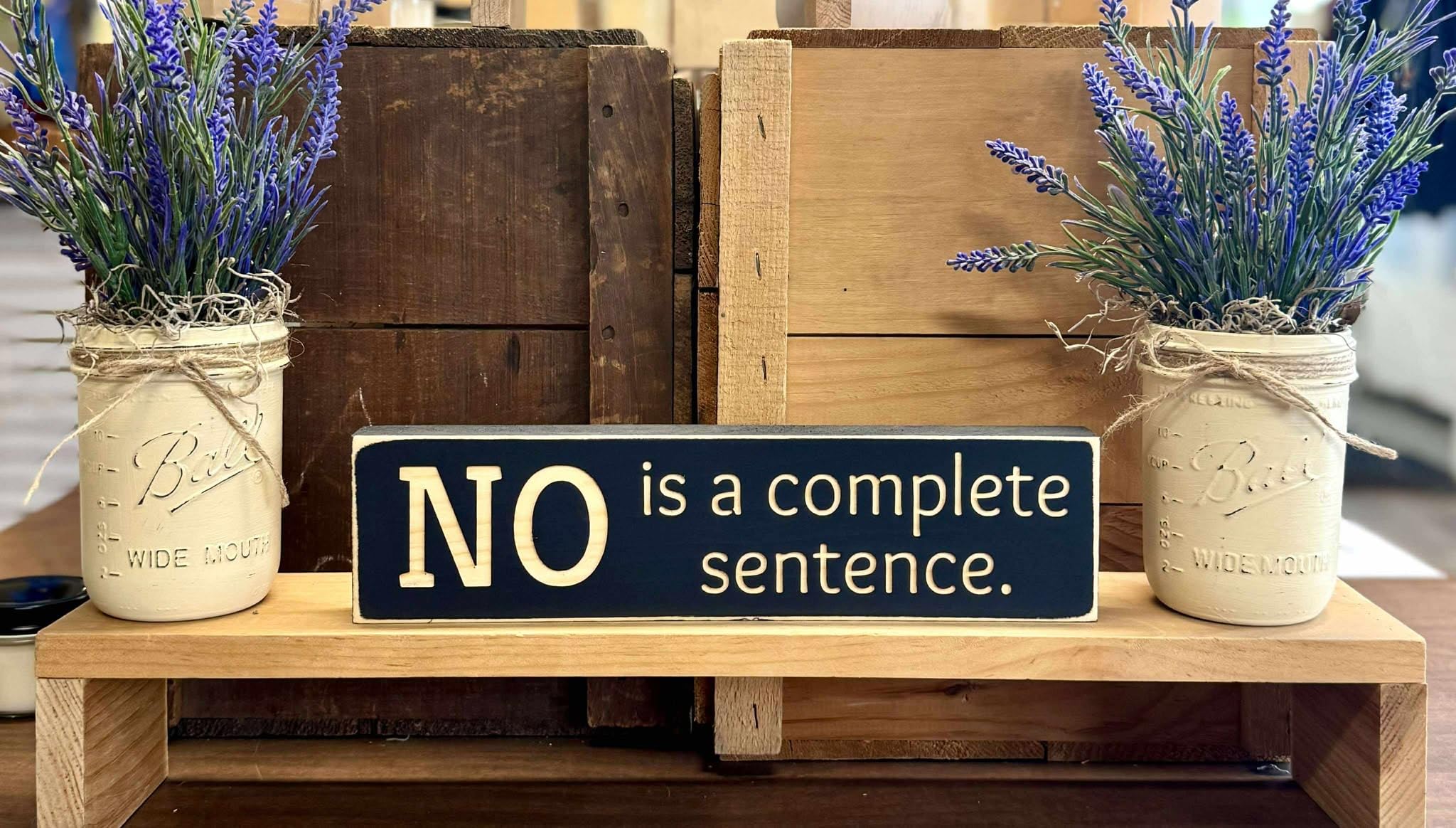 3x12 inch sign freestanding on shelf or desk