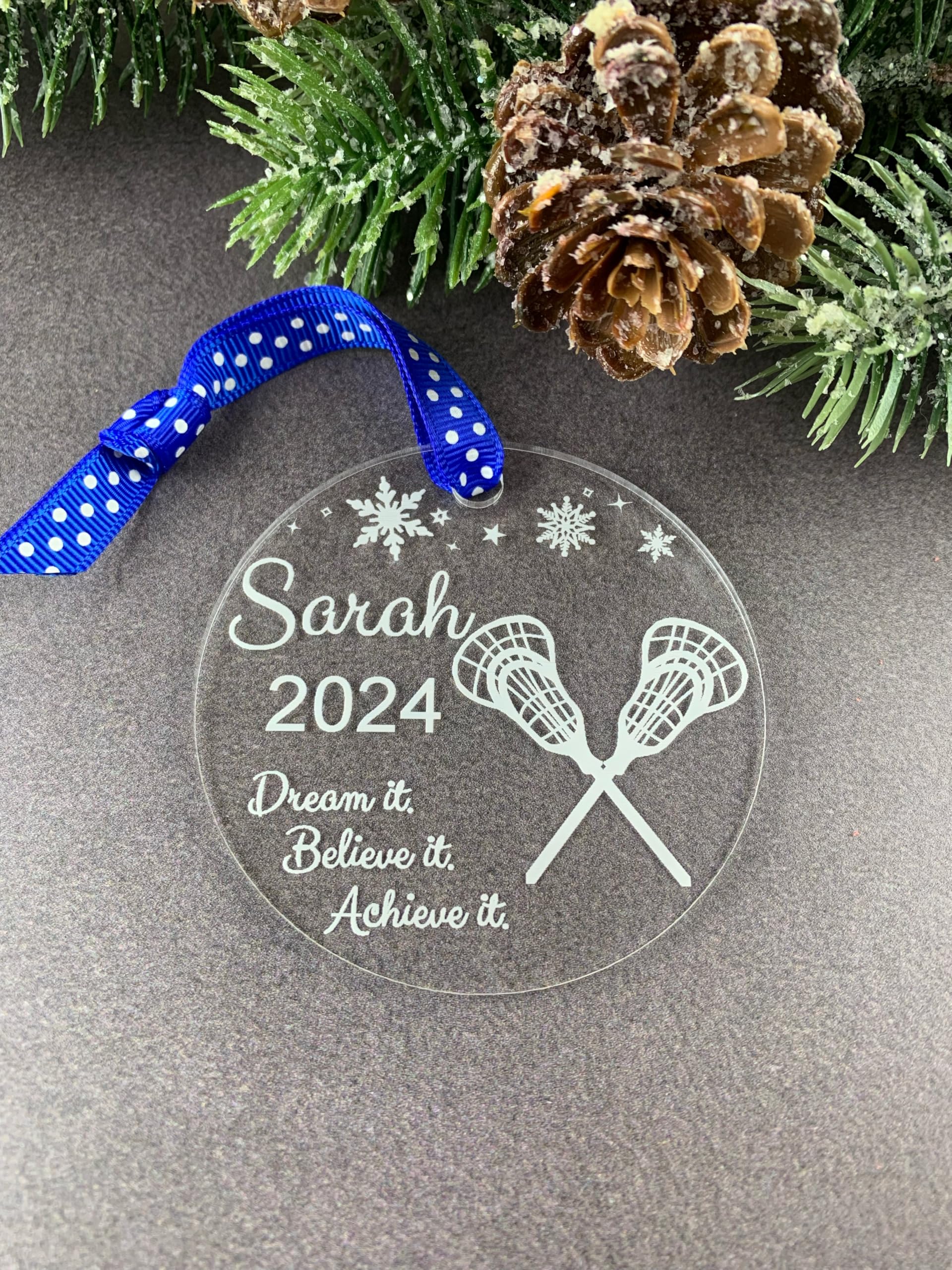 Custom quote design lacrosse ornament