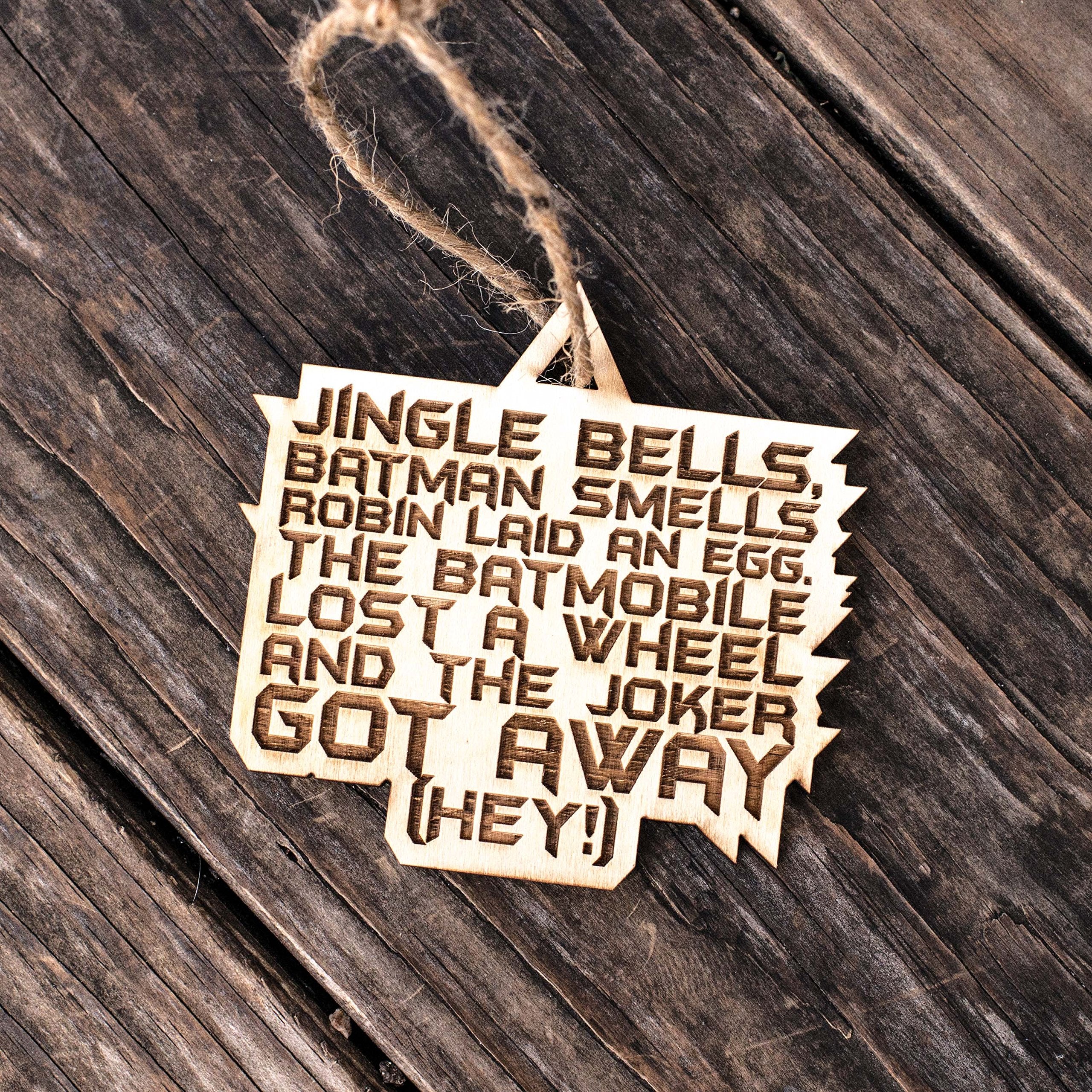 Jingle Bells Bat man Smells ornament 3x3in