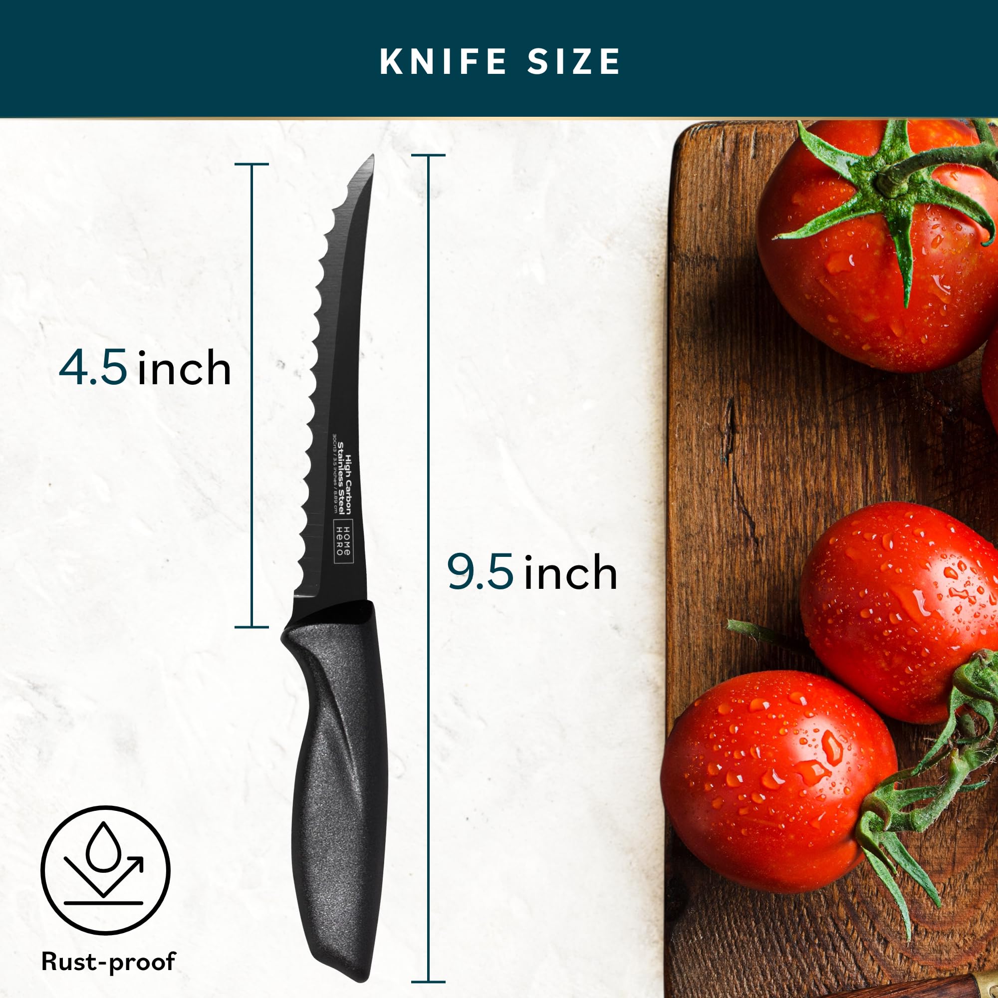 4.5 inch tomato knife blade detail