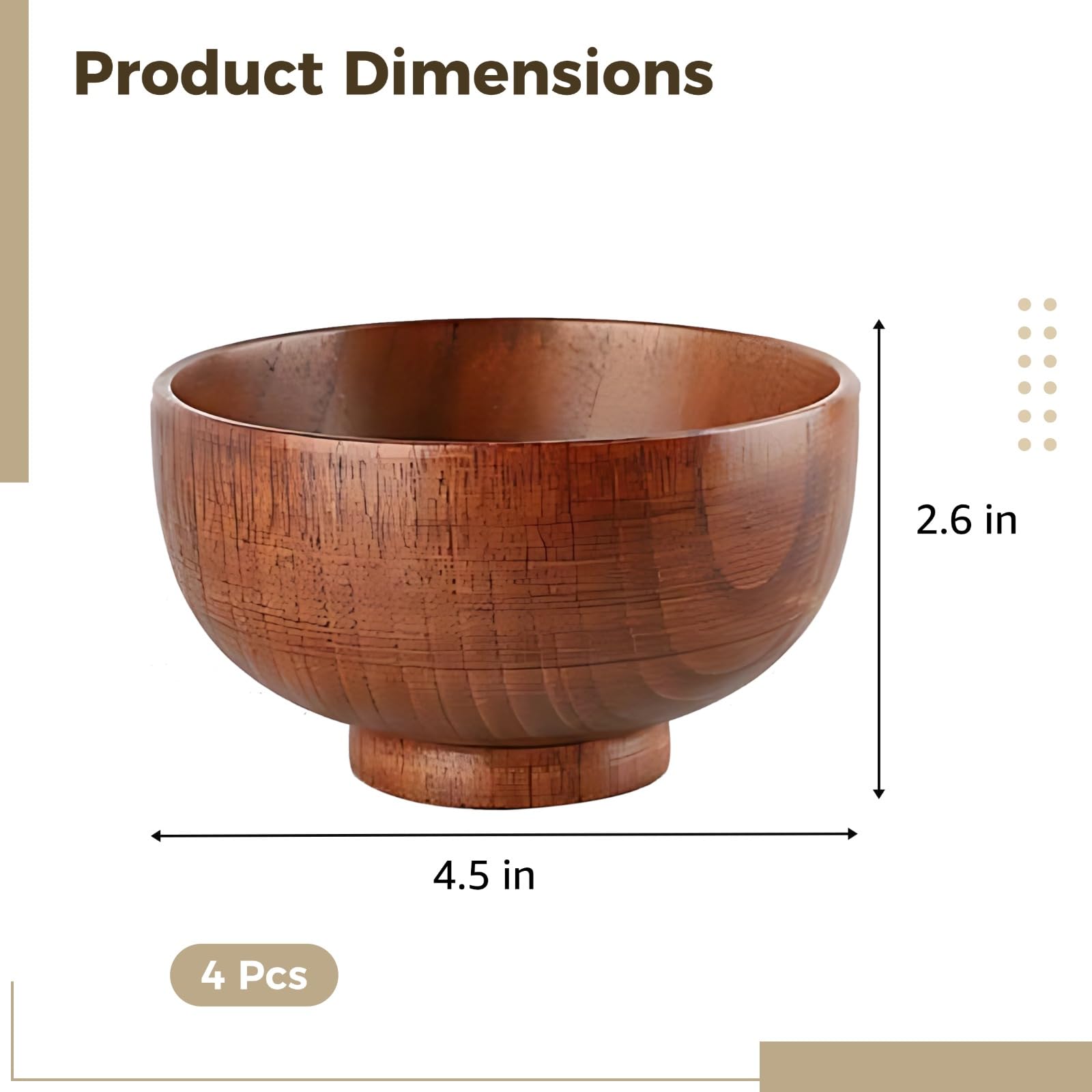 Lightweight sturdy wooden bowls suitable for family meals