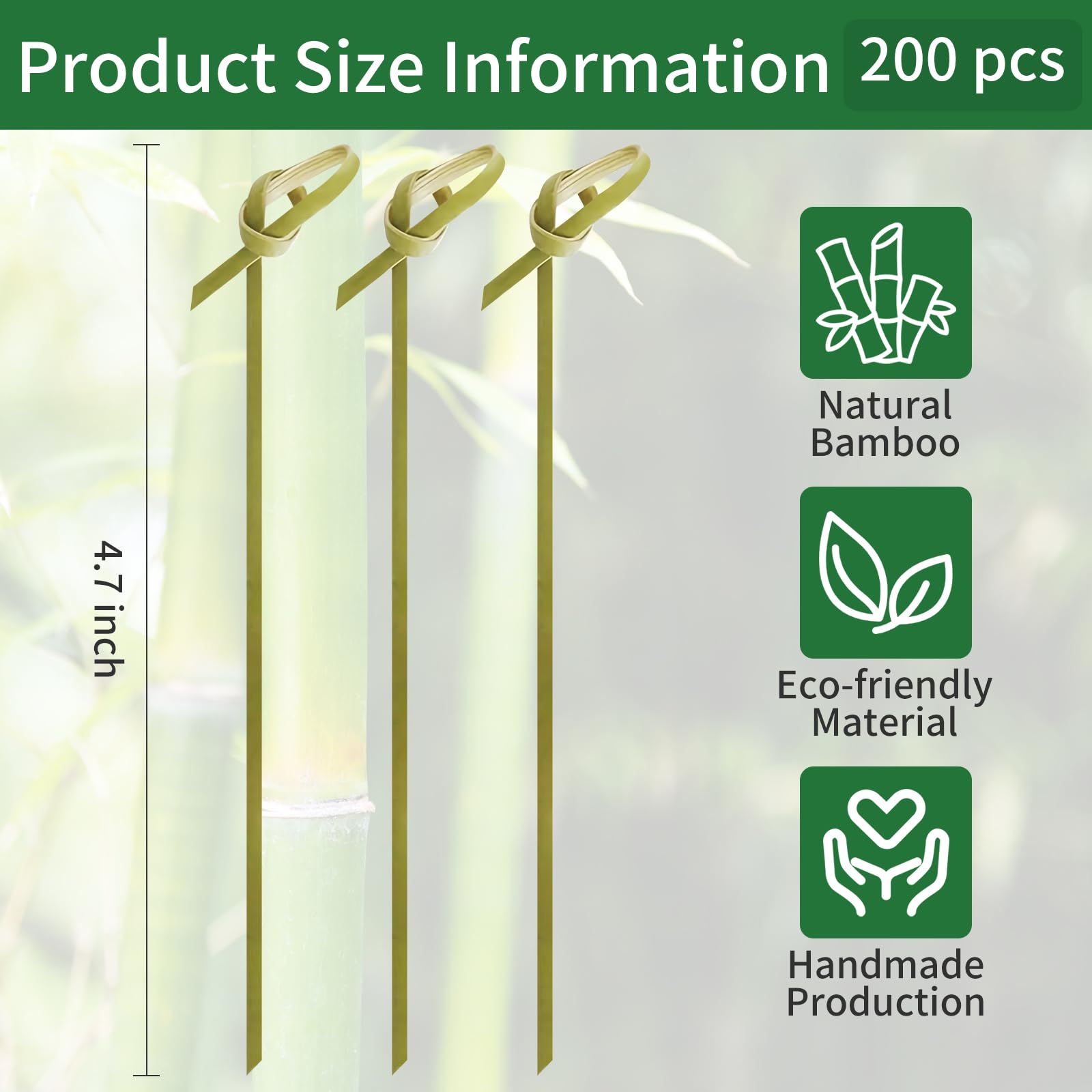 4.7 inch bamboo cocktail skewers for fruit