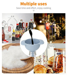 4-in-1 kitchen funnel set with three sizes and removable strainer