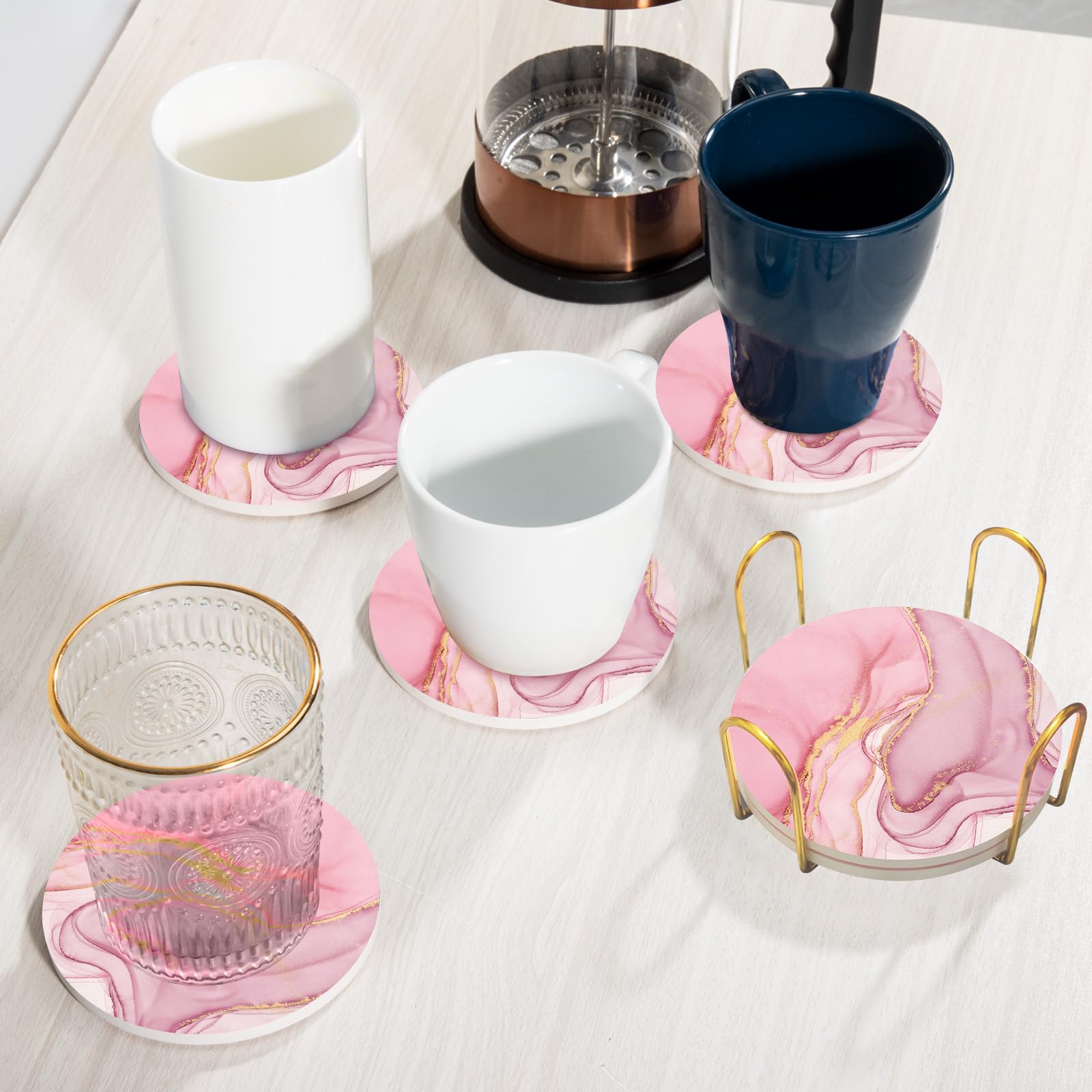 Home decor accessory ALSNWNZ pink coasters