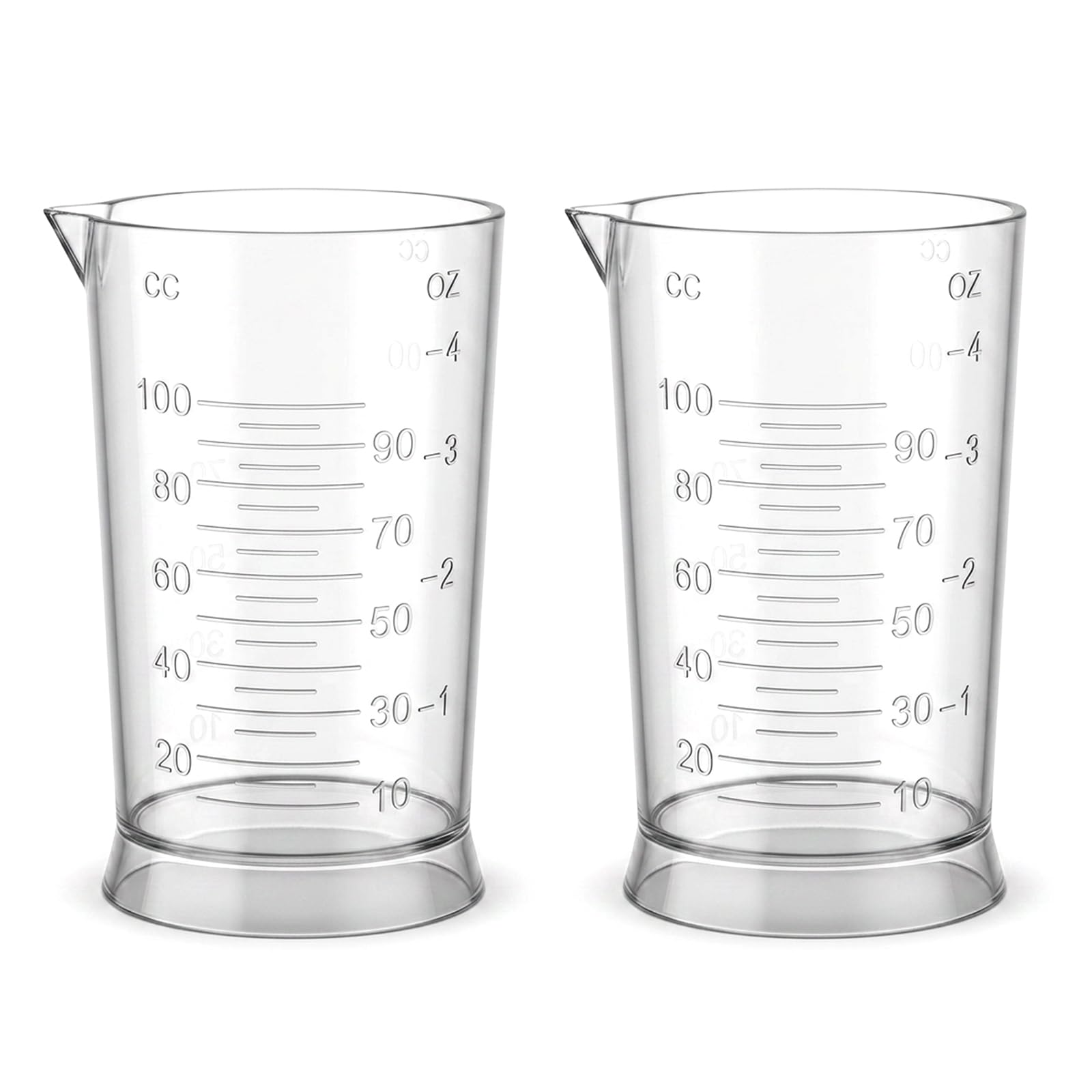 Two 4 oz hair dye measuring cups with V-Spout