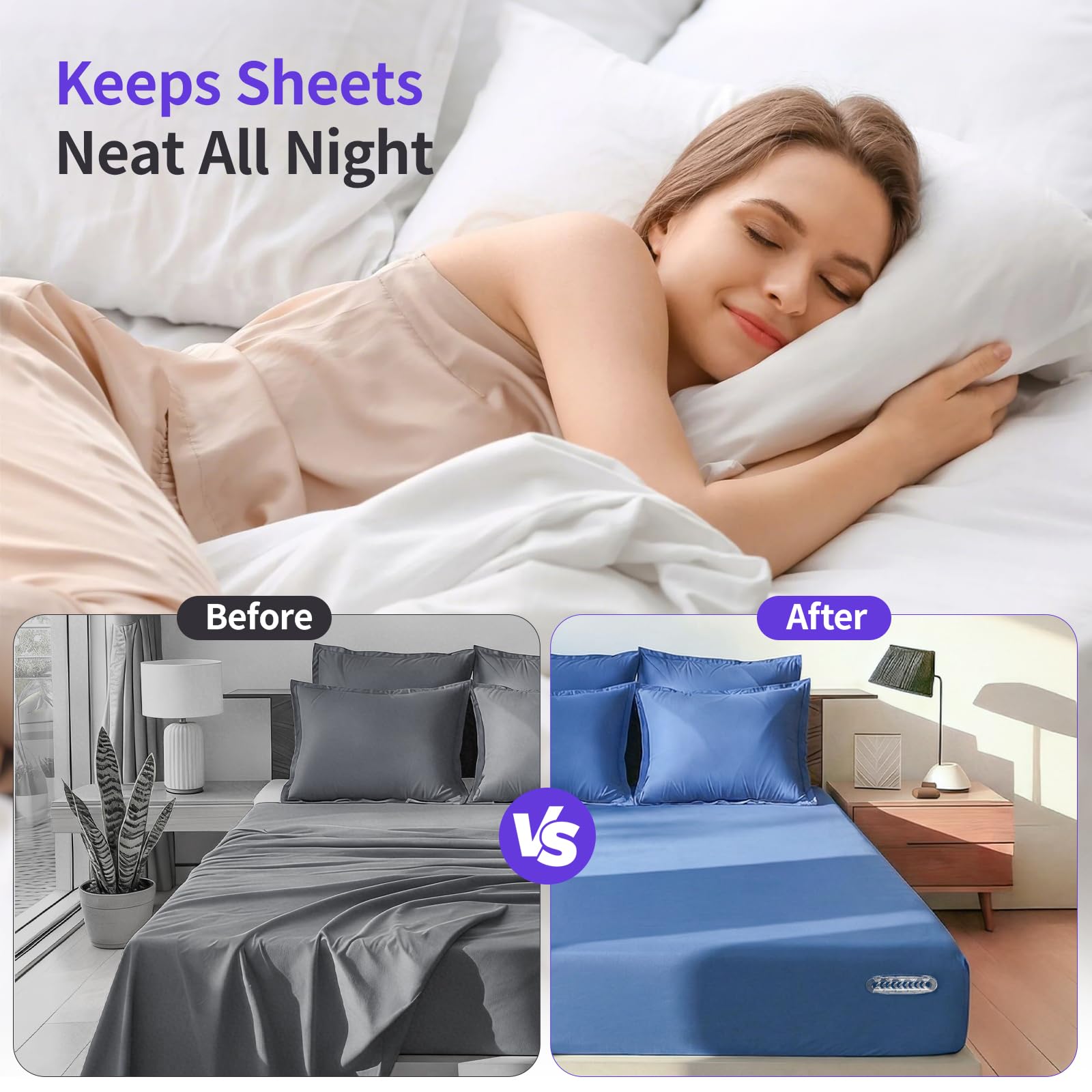 4-pack bed sheet holders for mattress corners under mattress