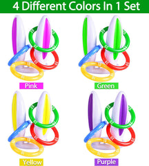 Bunny ears with four color rings yellow pink purple green