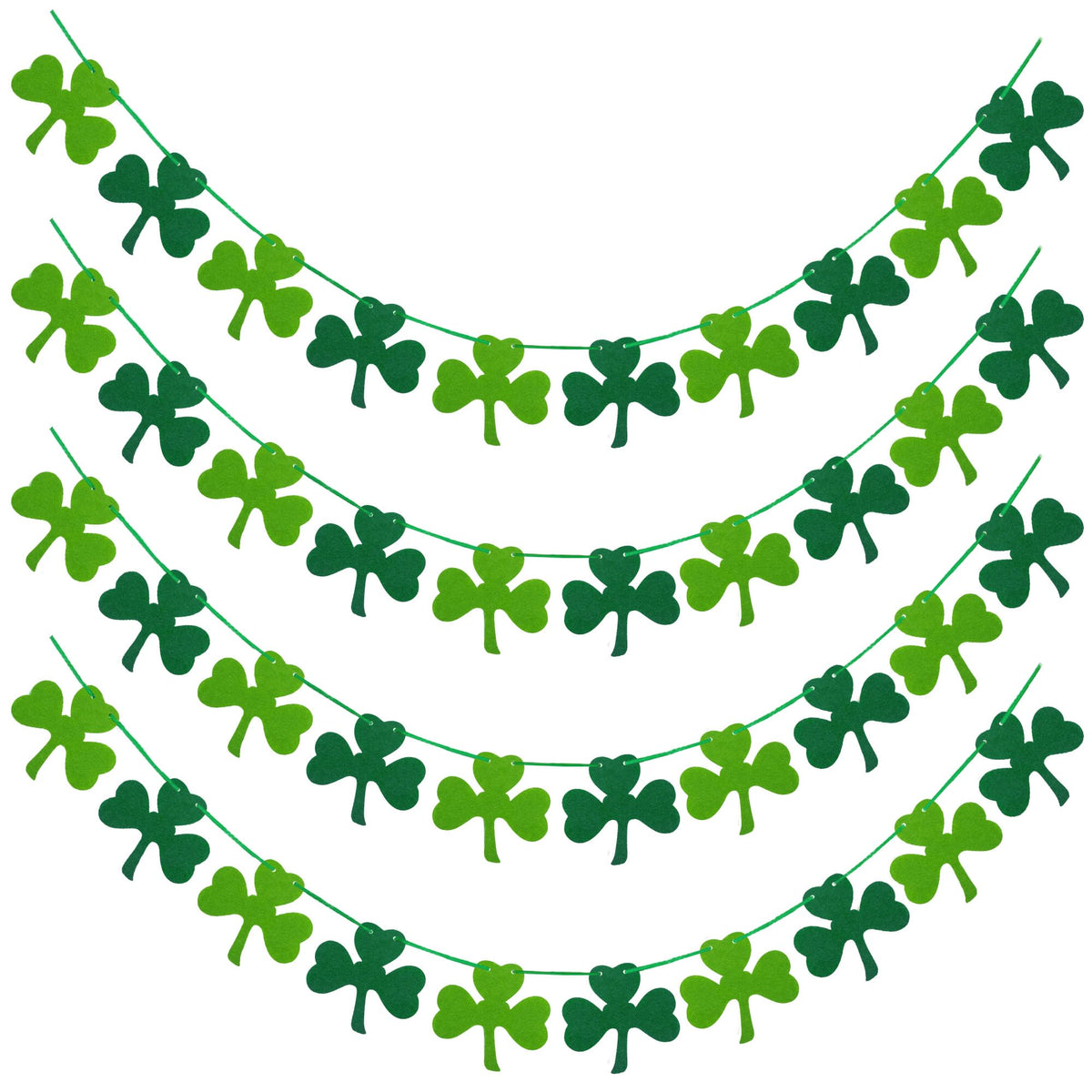 4 pack felt shamrock garland clover banner