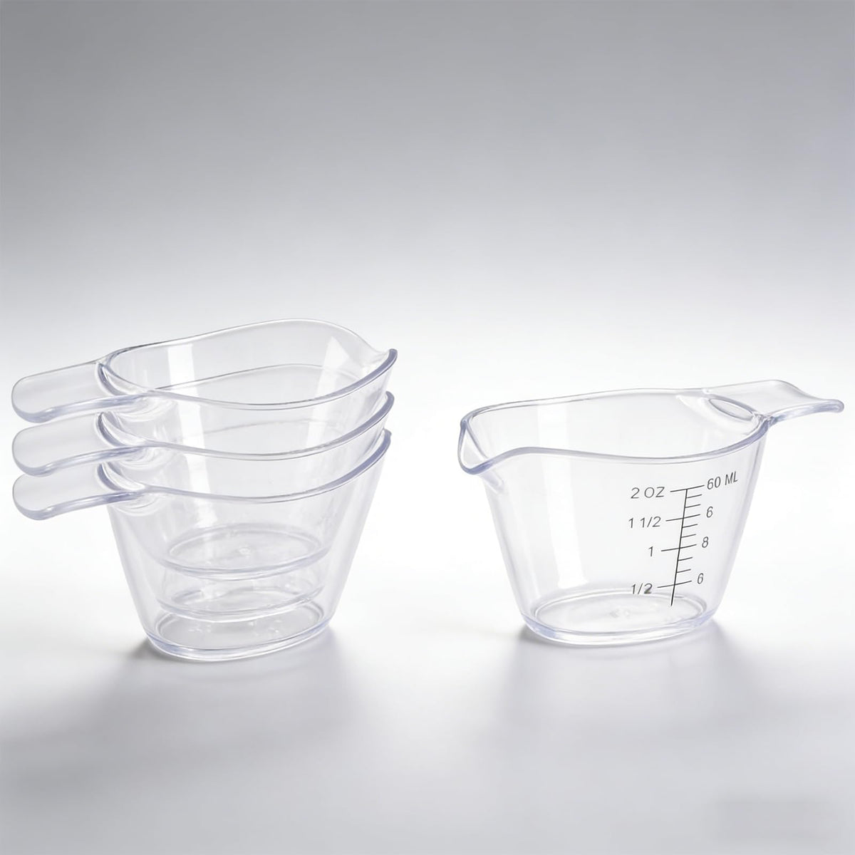 four-pack small measuring cups clear markings