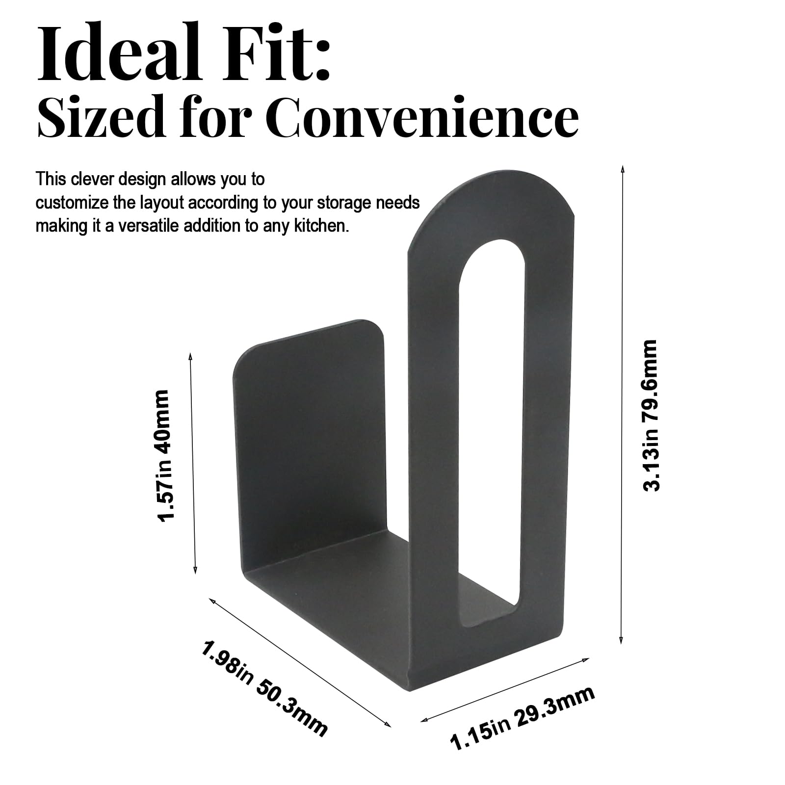 Stainless steel cutting board organizer rack with four holders