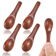 4 pack tiny wooden spoons natural lotus wood 2.4 inches