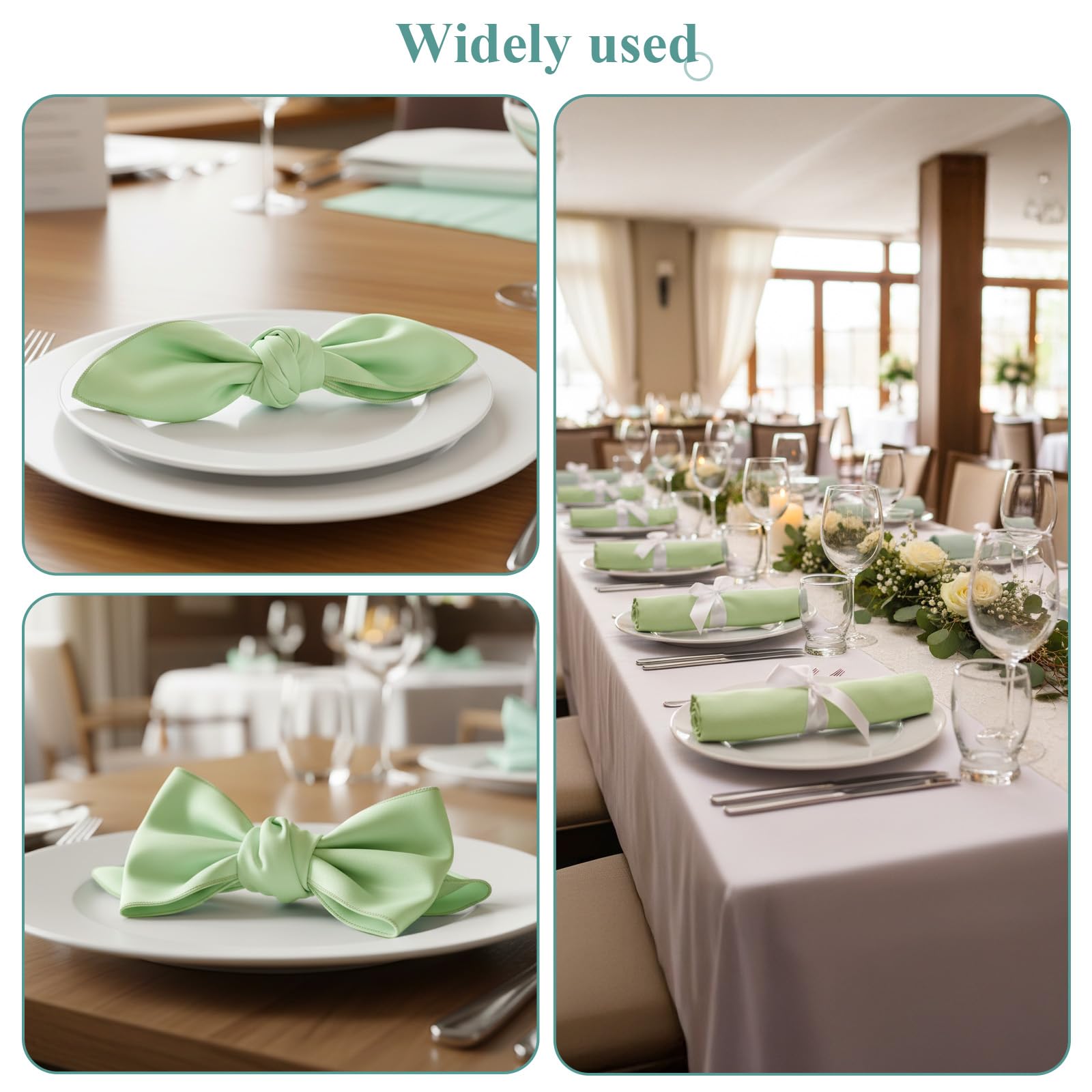 Machine washable satin napkins