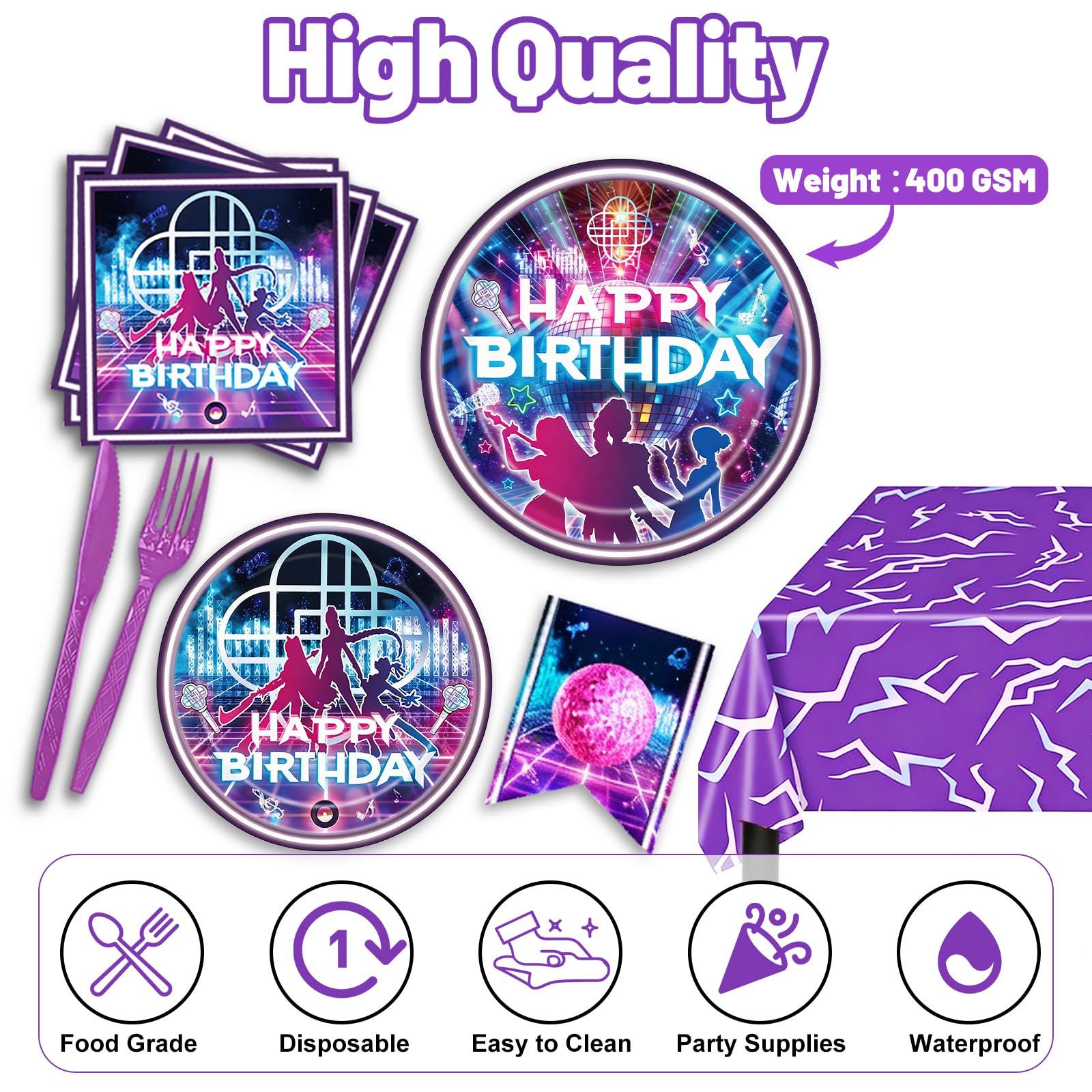 40 plates included in Kpop demon party set