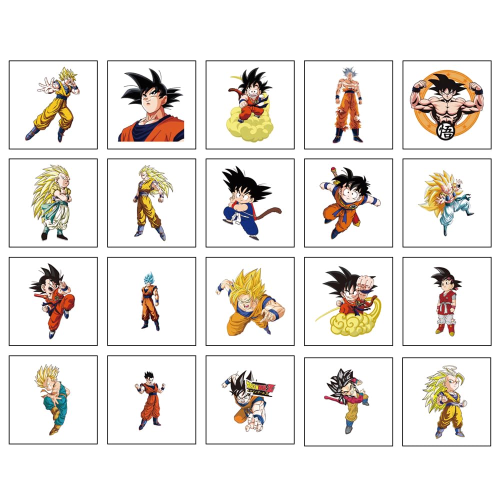 Dragon Ball temporary tattoos sheet for kids party favors
