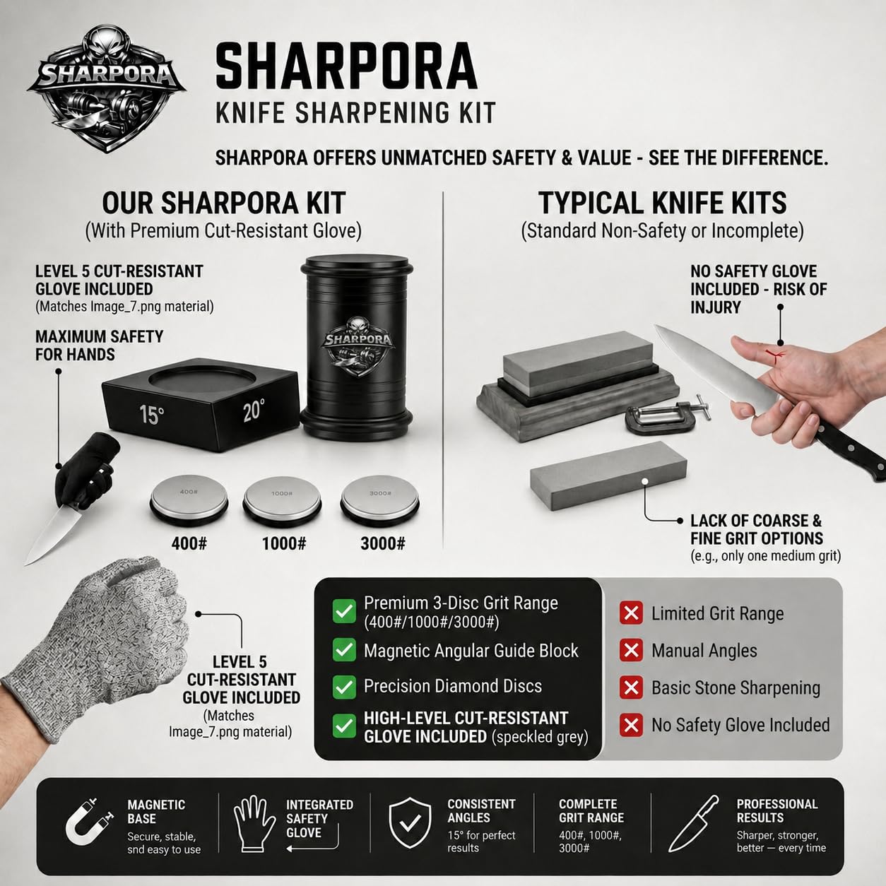 1000 grit diamond disc detail on SHARPORA sharpener