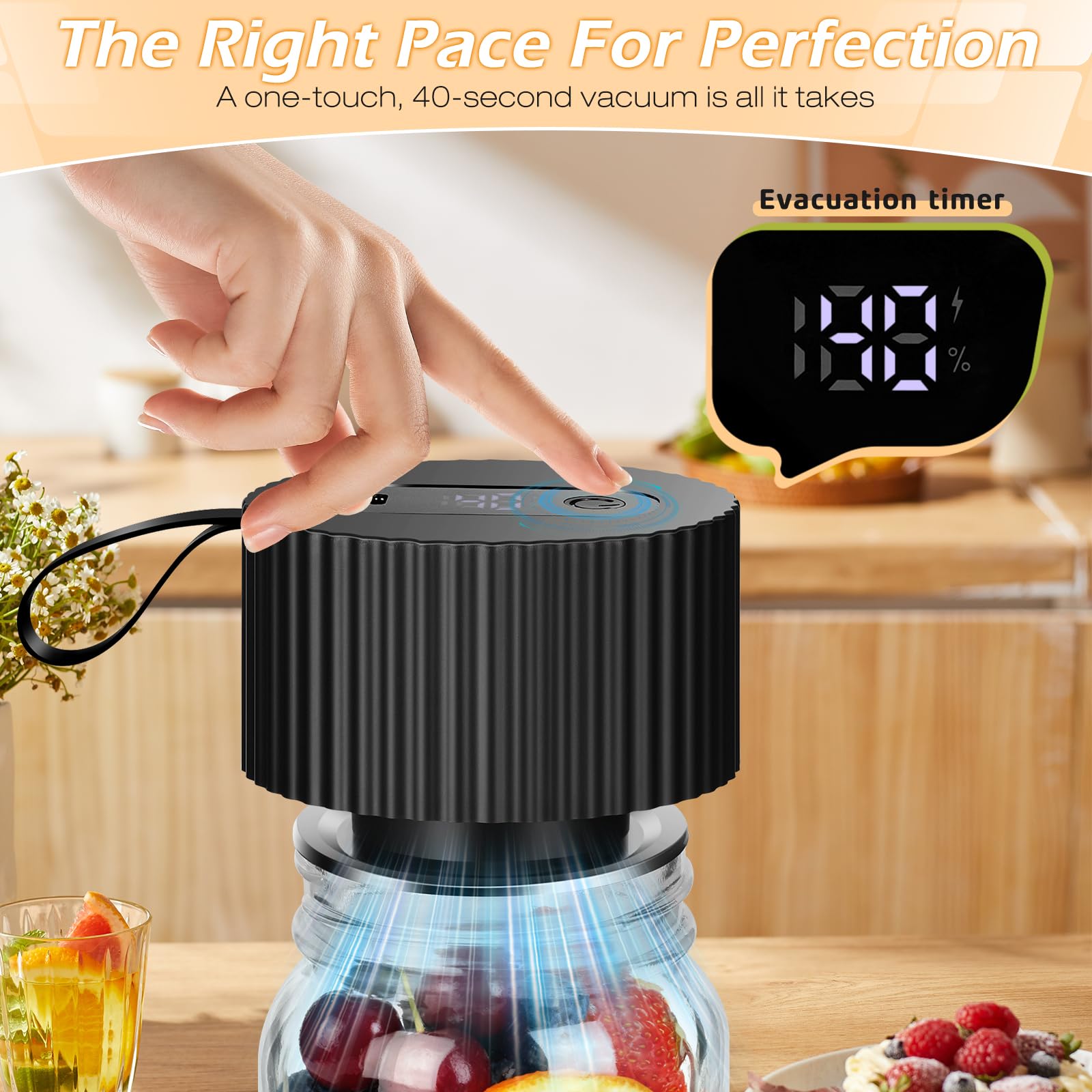 Compact dimensions 2.44in x 3.34in with battery indicator display