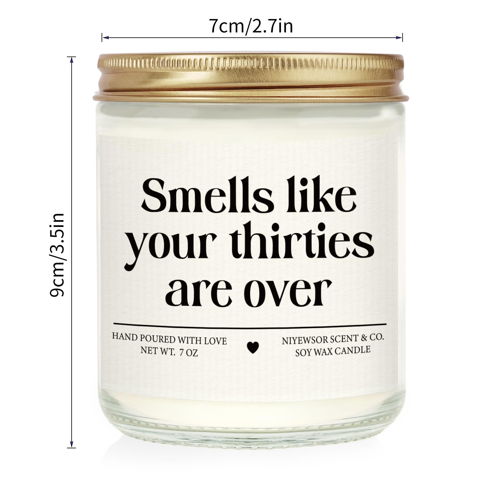 Heart design and funny saying candle for 40th birthday