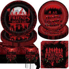 41 Stranger Birthday Party Decorations full set including plates napkins and tablecloth