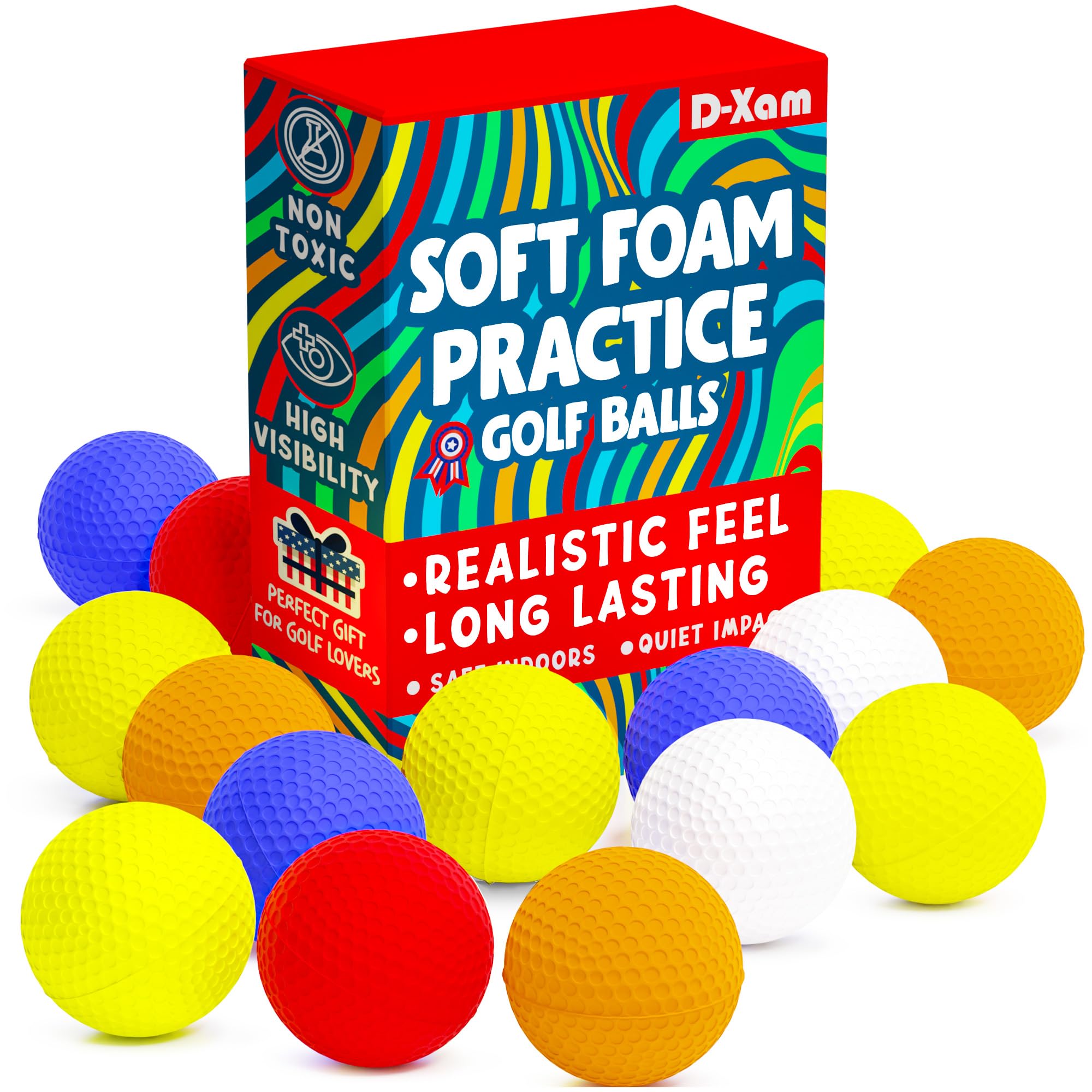 Practice foam golf balls with realistic flight