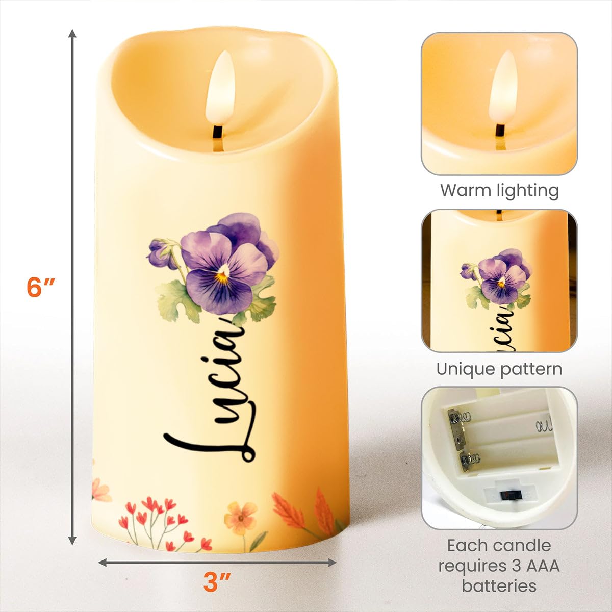 Custom message candle for granddaughter gift