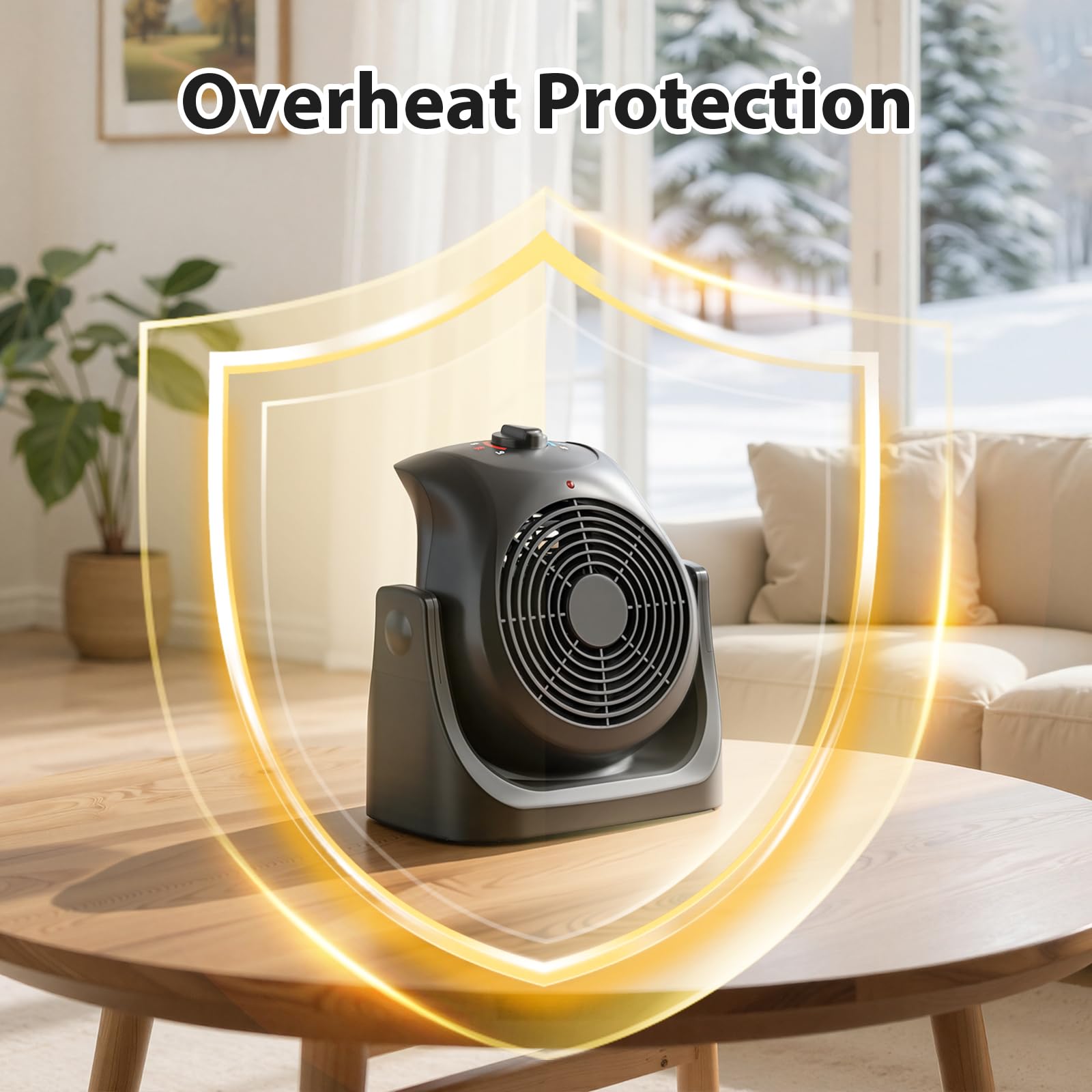 low-noise compact heater fan operated at about 35dB