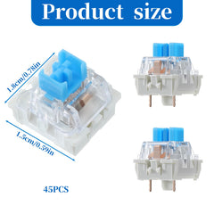 45-piece set of blue mechanical keyboard switches