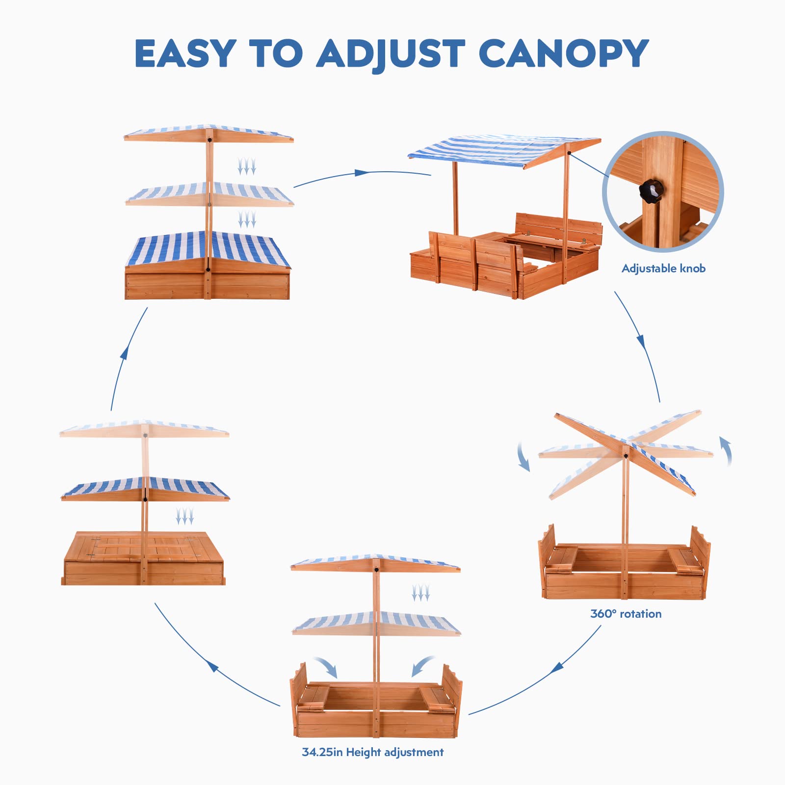47-inch sand box from Agitree with canopy
