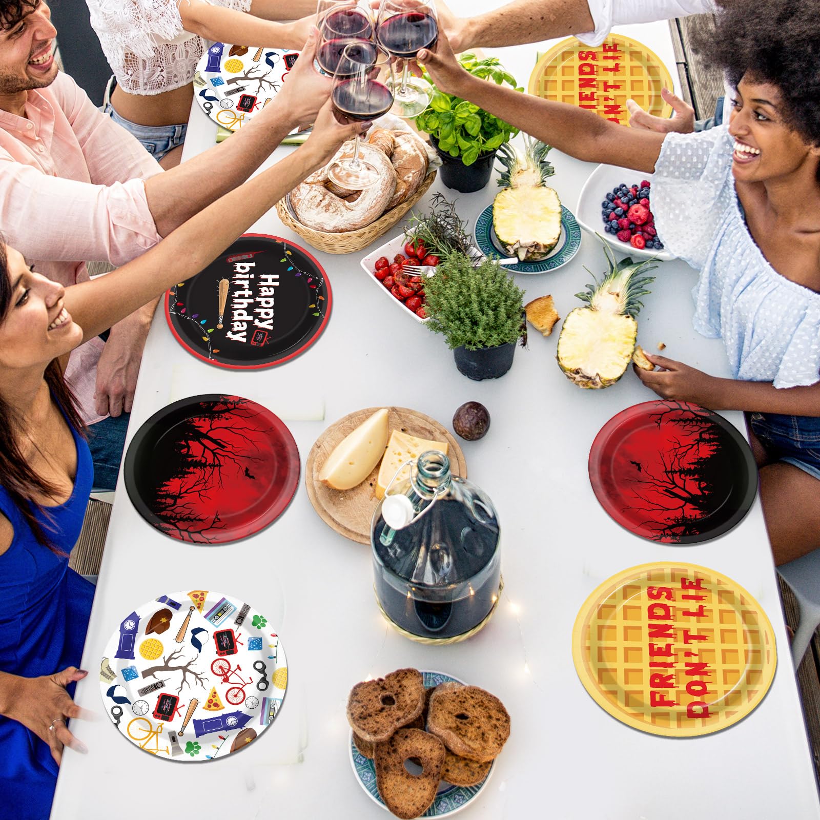 48 count party plates colorful theme