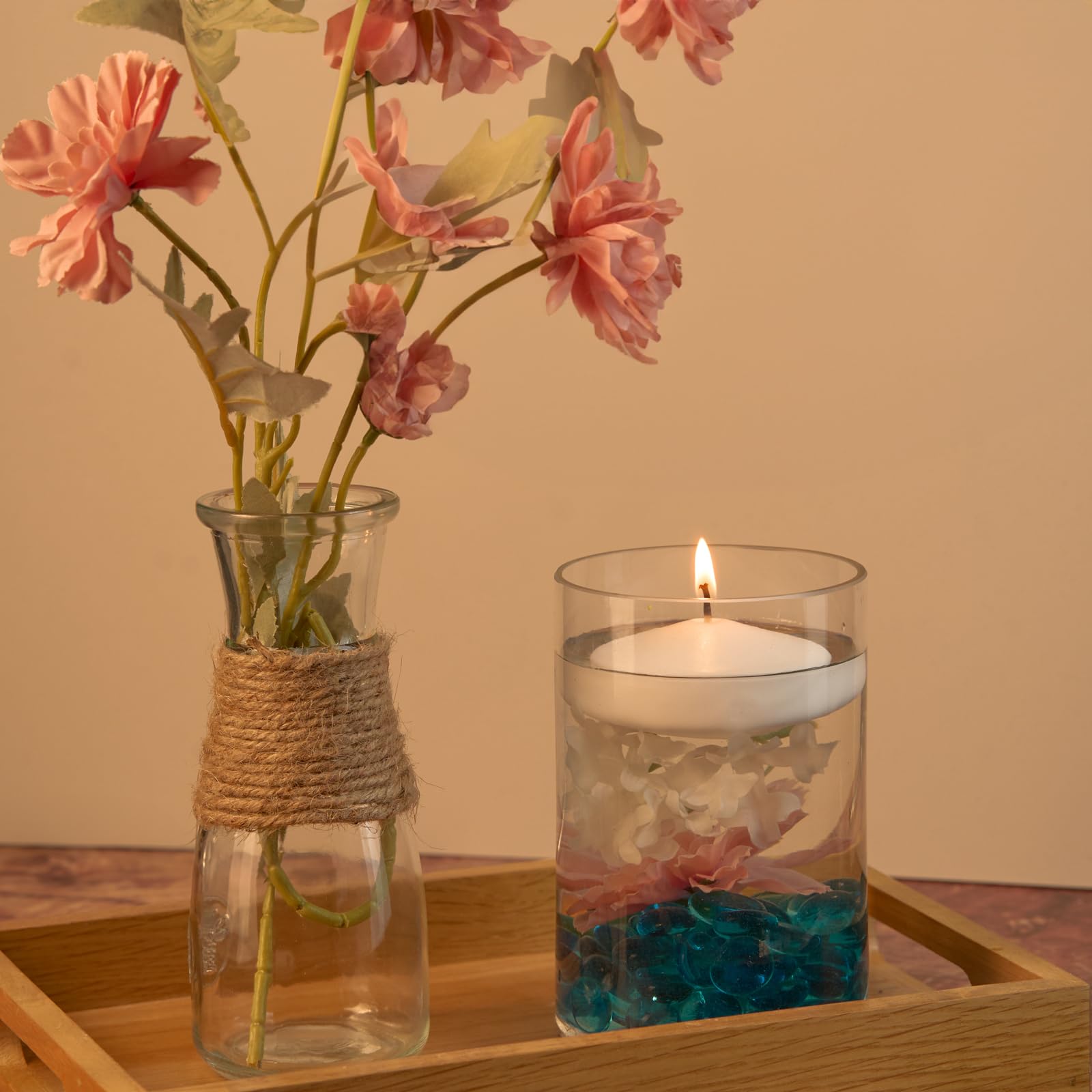 White floating candles for bath and home decor