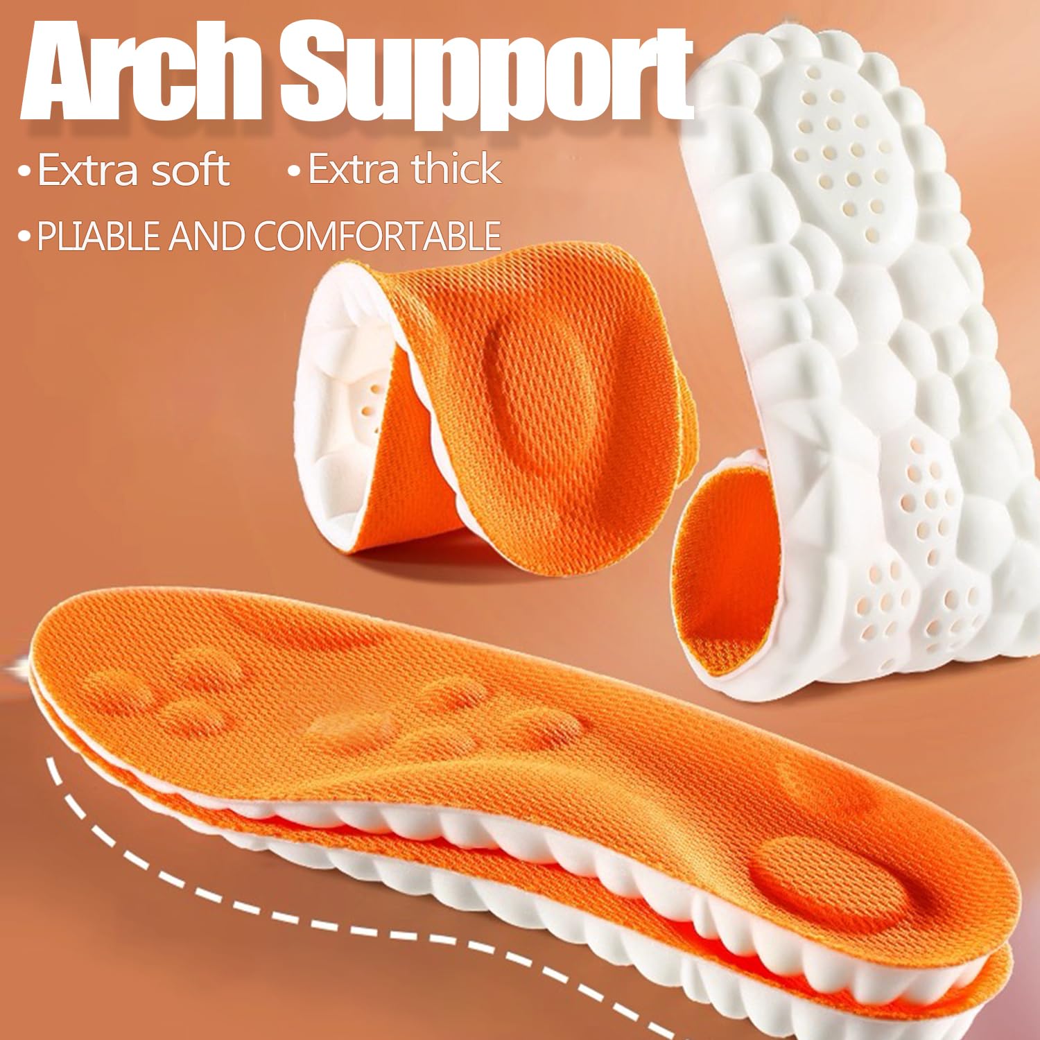 4D Cloud Memory Foam insoles with arch support