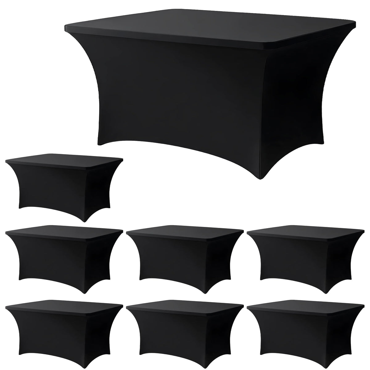 4ft black table cloth on a rectangular table top