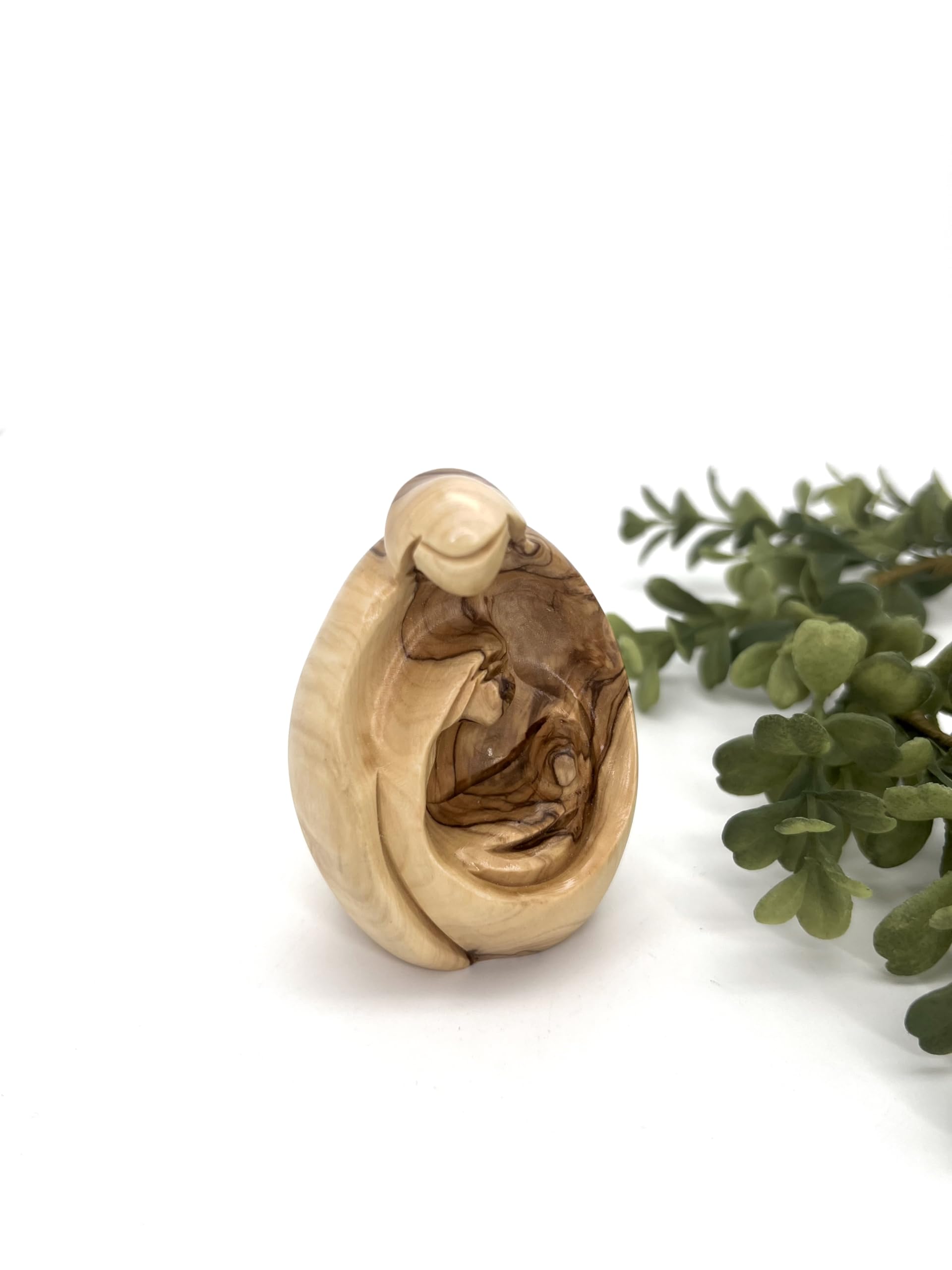 Hand carved olive wood nativity set rustic design