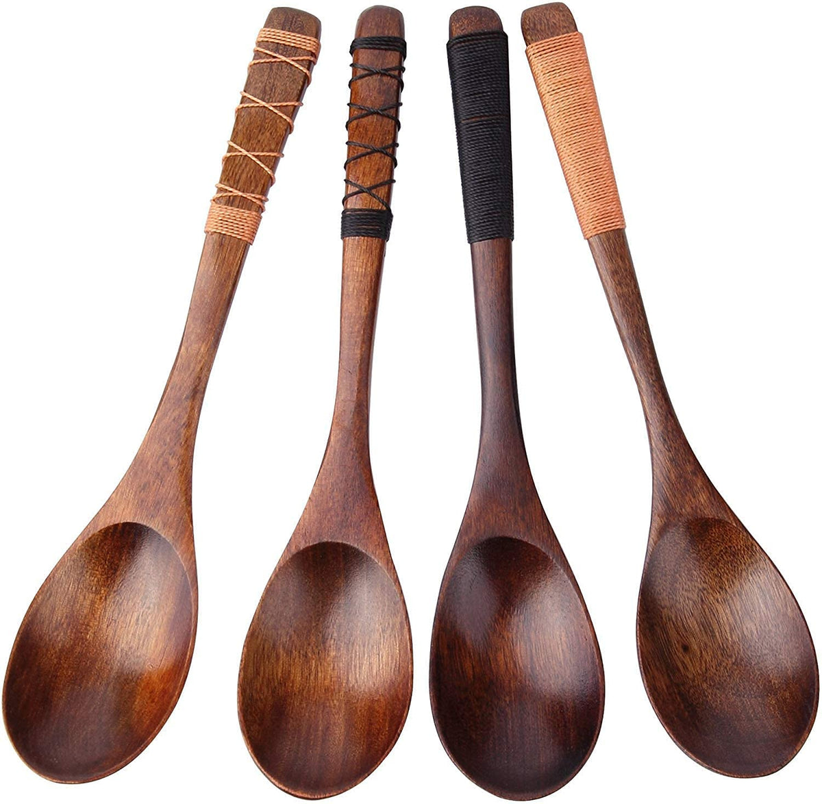 4pc handmade japanese style wooden spoon set