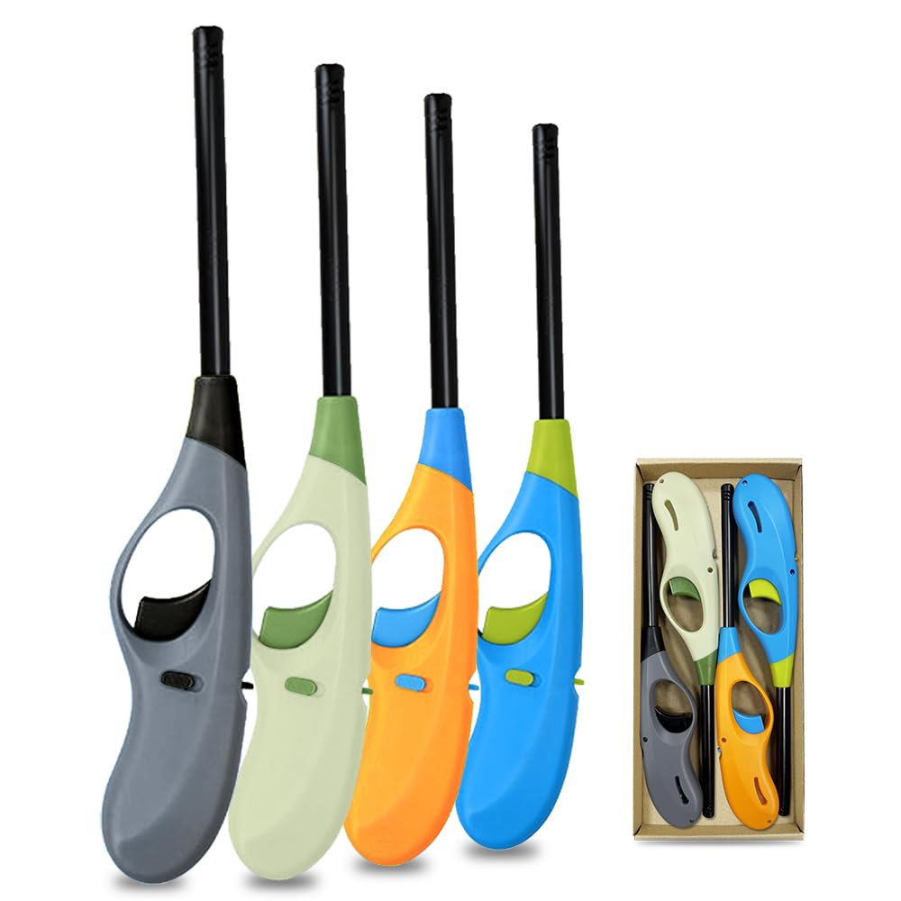 4PCS Butane Lighter Refillable with visible fuel window