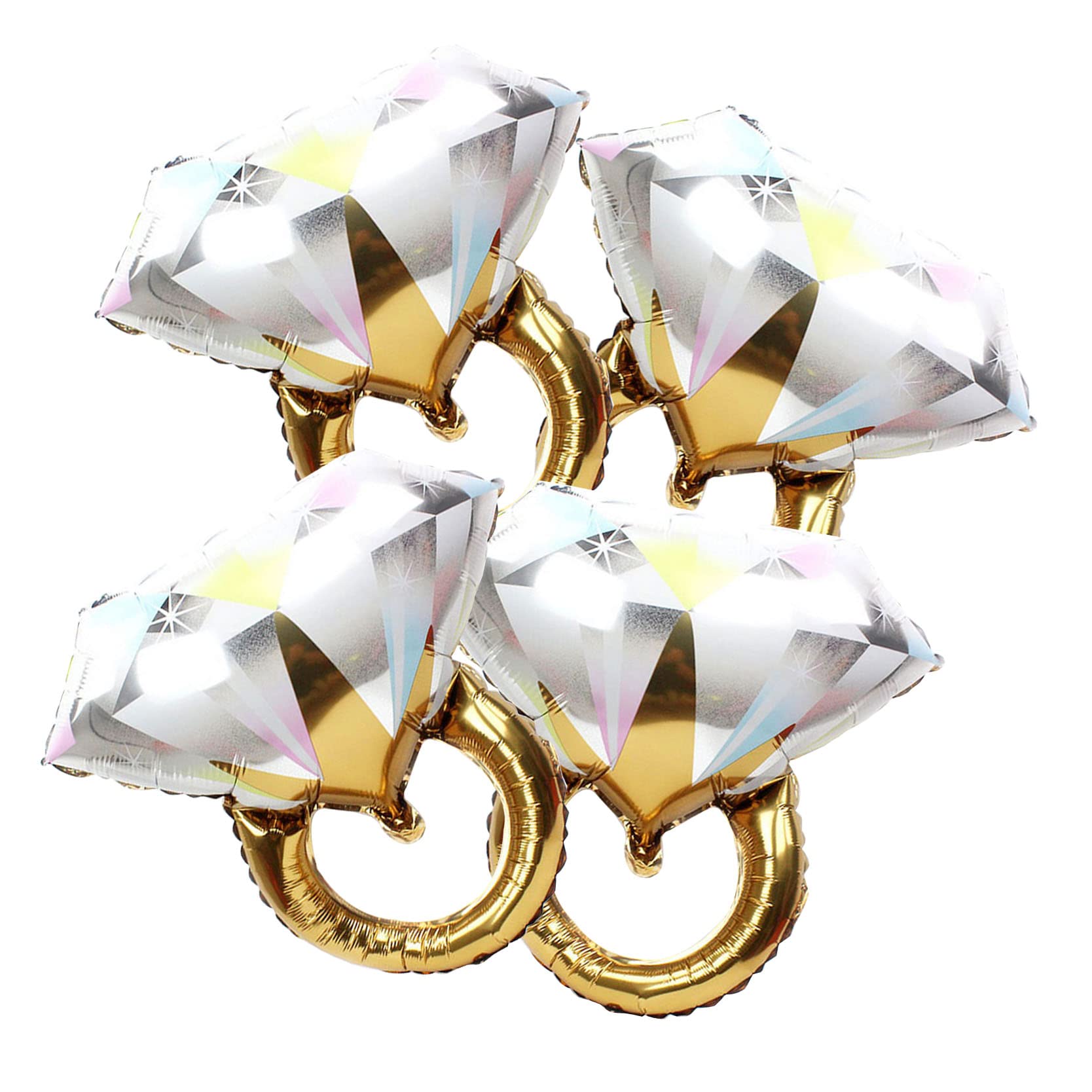 4pcs Diamond Engagement Ring Mylar Balloons 26inch package