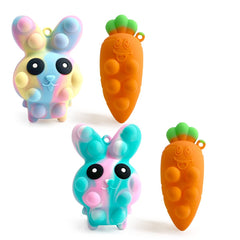4pcs Easter Pop Stress Balls bunny stress relief toy front view silicone