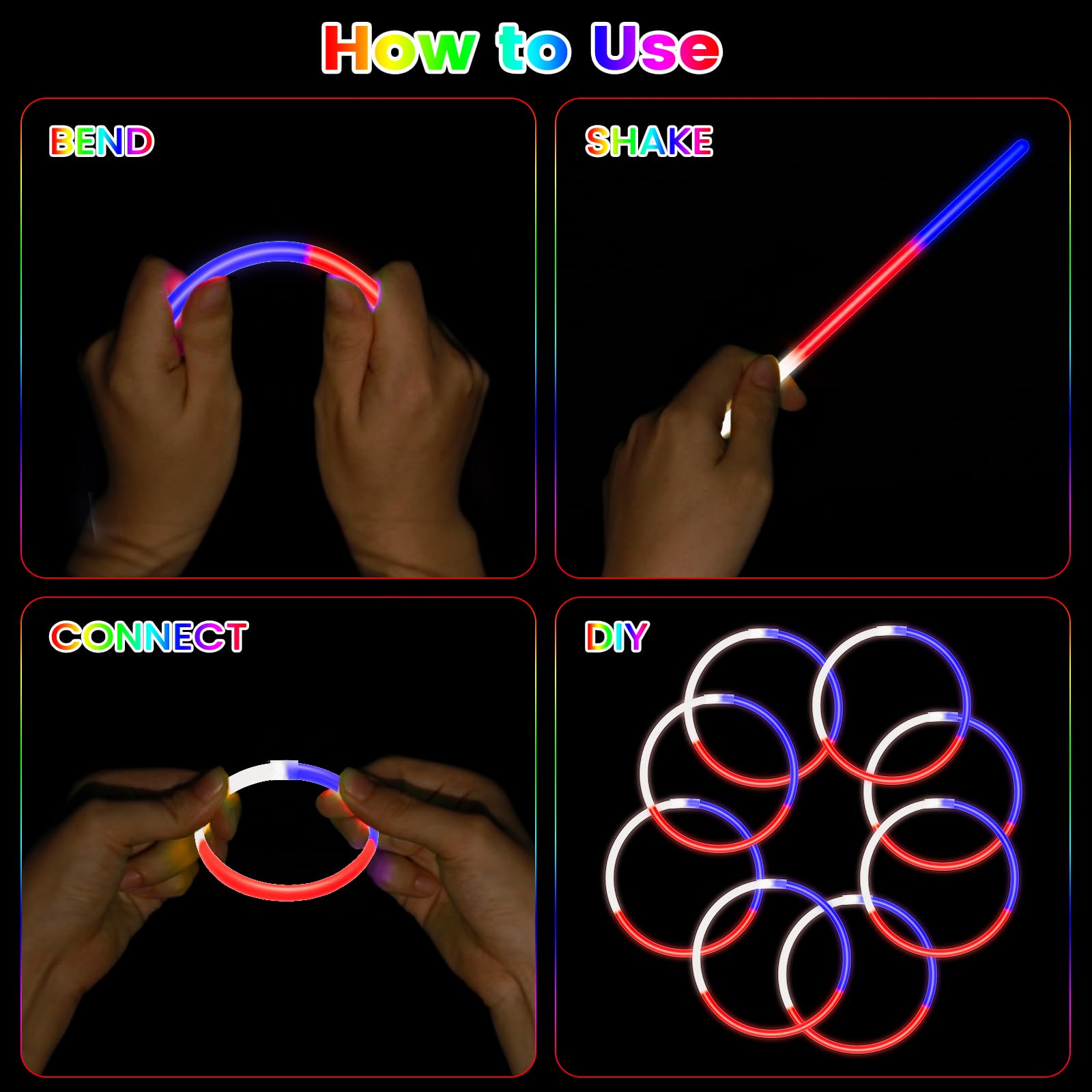 Patriotic glow party supplies for celebrations and gatherings