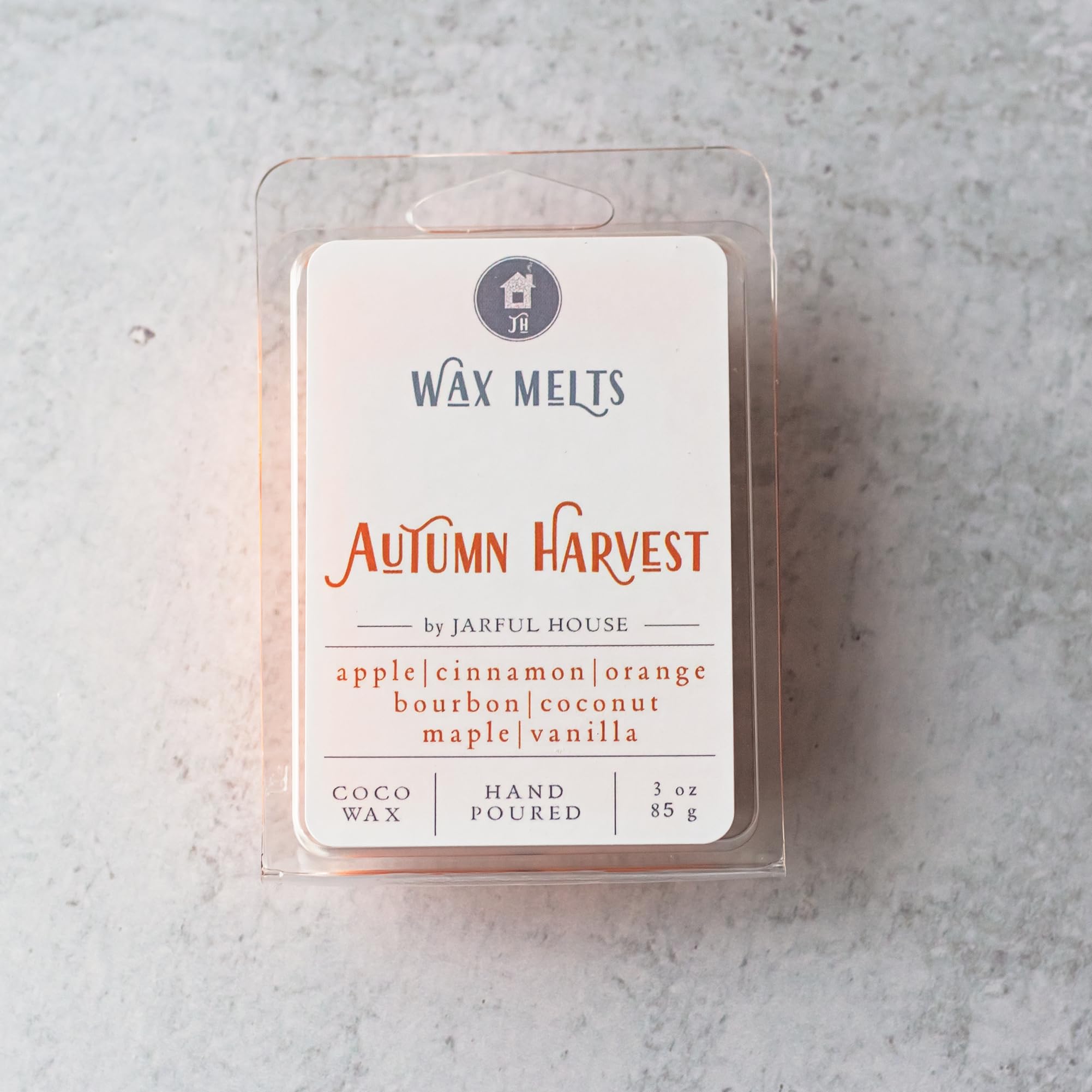 Packet packaging measures 4x3 inches for melts