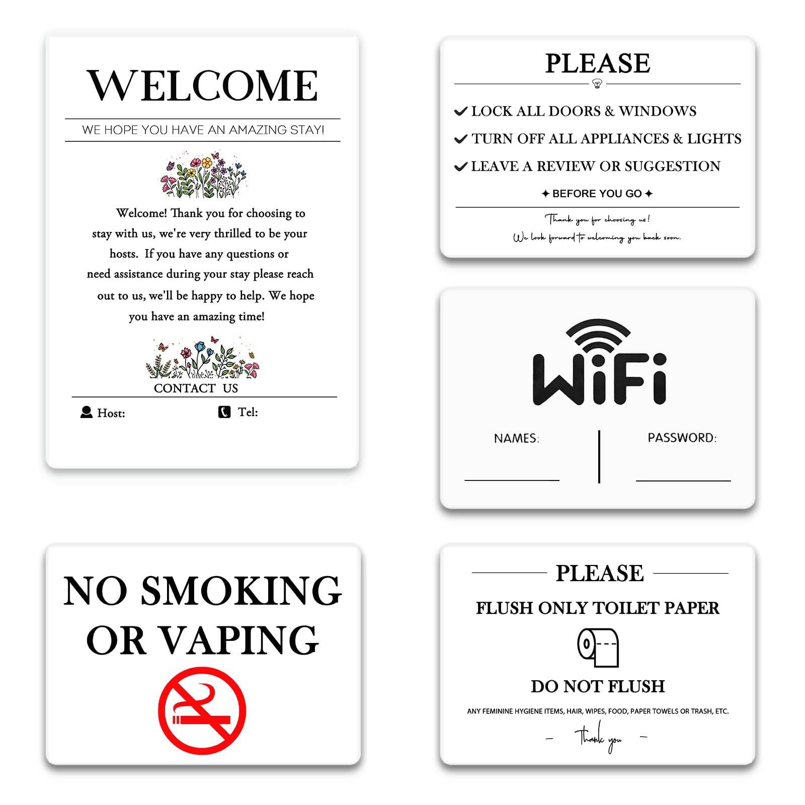 5 acrylic air bnb sign bundle magnetic back for fridge