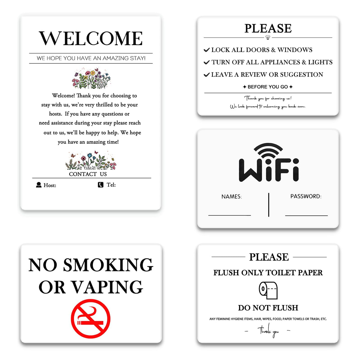 5 acrylic air bnb sign bundle magnetic back for fridge